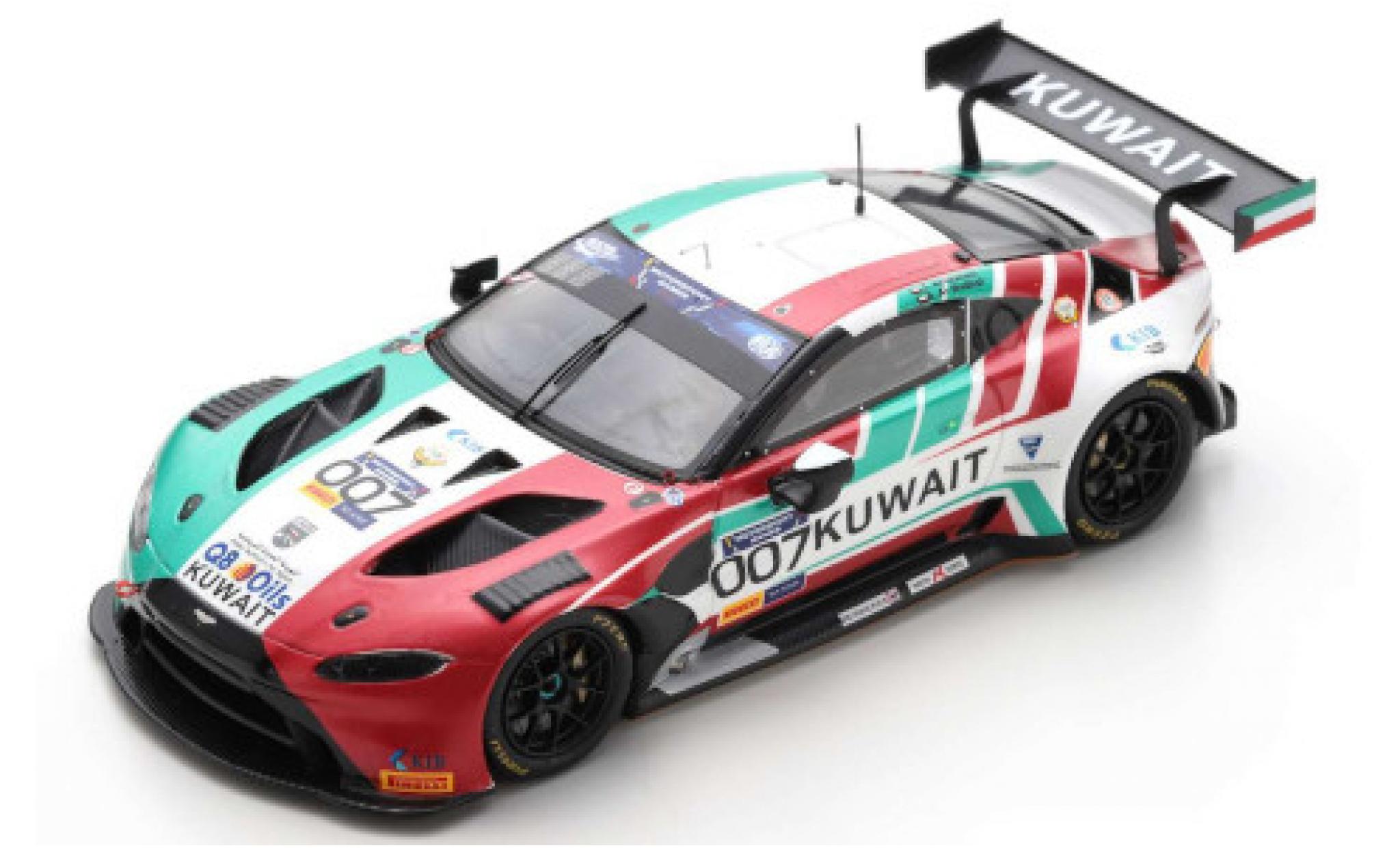 Aston Martin Vantage 1/43 Spark GT3 No.007 Team Kuwait FIA Motorsport Games GT Cup Vallelunga 2019 K.Al Mudhaf/Z.Ashkanani modellino in miniatura