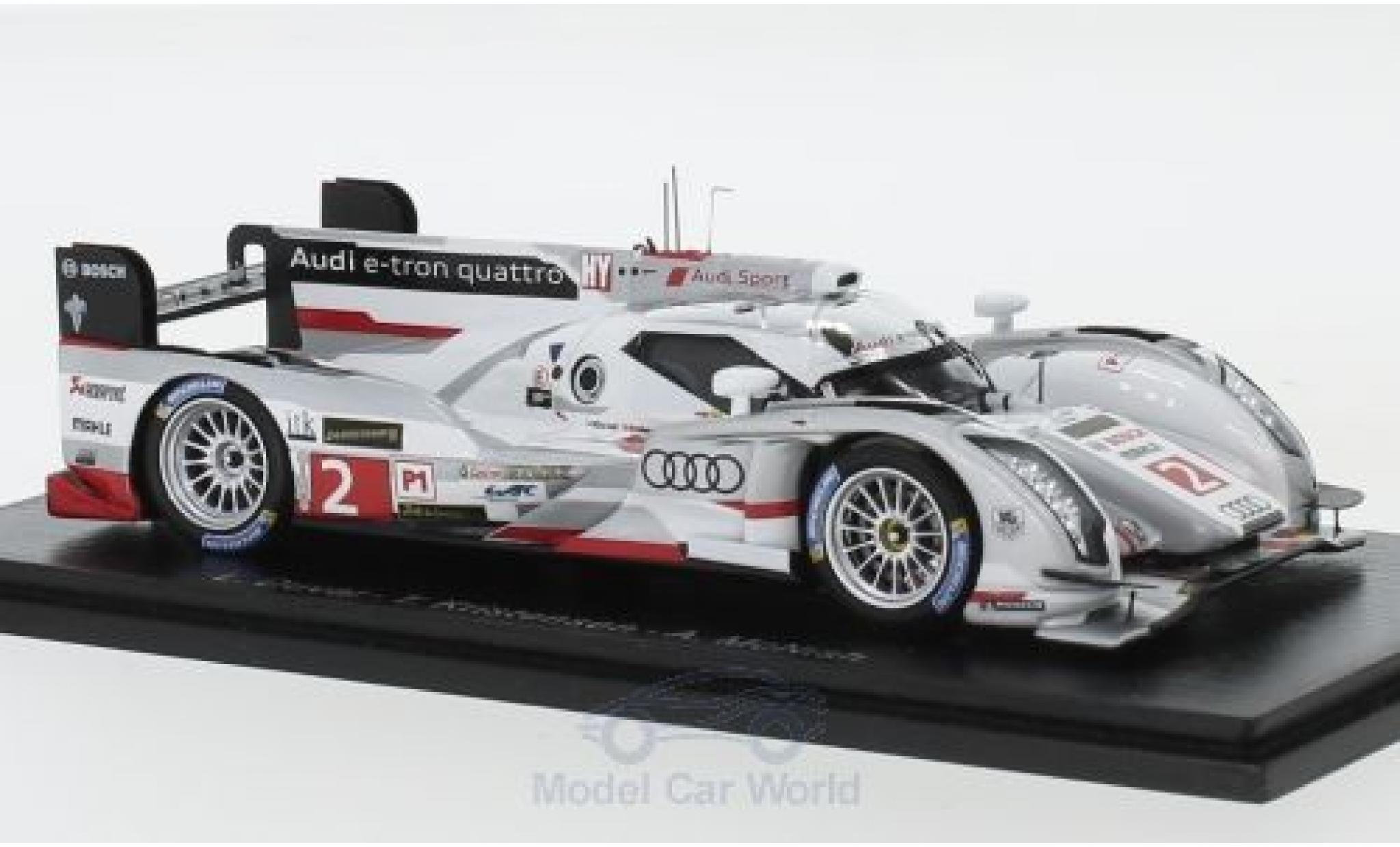 Audi R18 1/43 Spark e-tron quattro No.2 24h Le Mans 2013 L.Duval/T.Kristensen/A.McNish modellino in miniatura