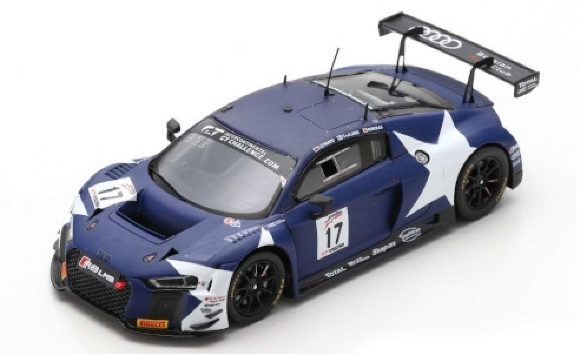 Audi R8 1/43 Spark LMS No.17 Sport Team WRT Intercontinental GT Challenge 8h Kalifornien 2018 S.van der Linde/A.Riberas/S.Leonard modellino in miniatura