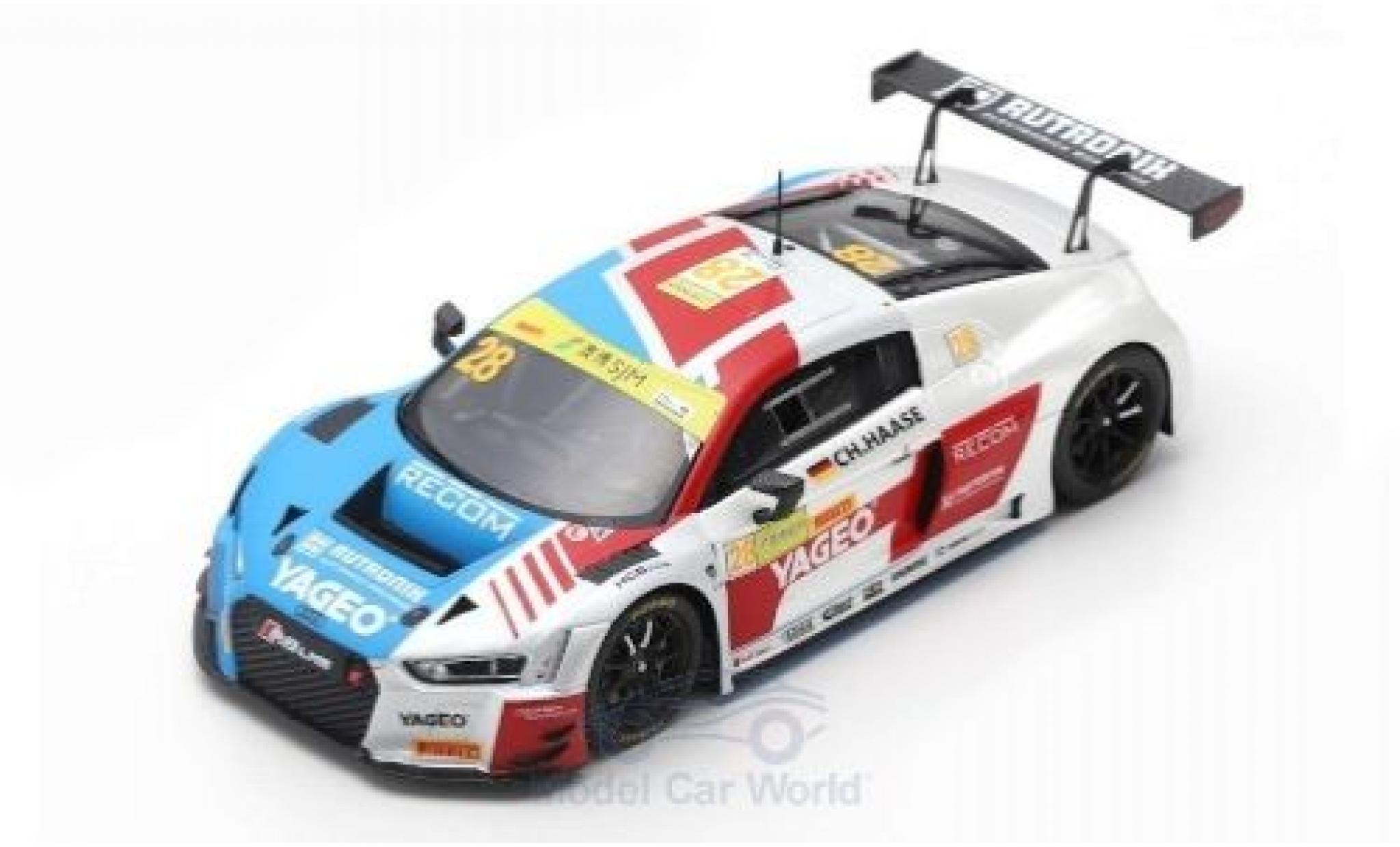 Audi R8 1/43 Spark LMS No.28 Sport Team Rutronik Fia GT World Cup Macau 2018 C.Haase modellino in miniatura
