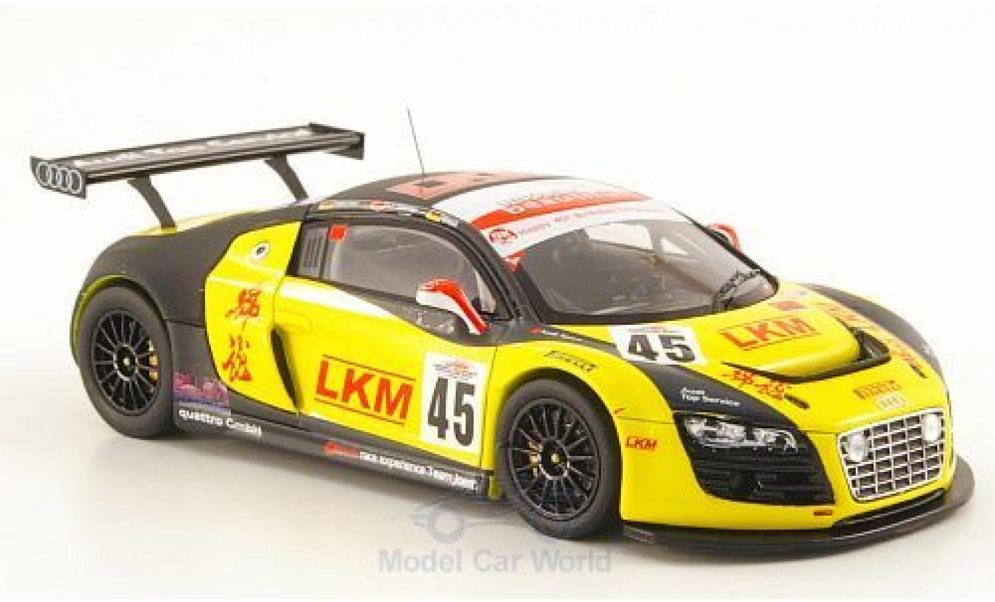 Audi R8 1/43 Spark LMS No.45 LKM 12h Merdeka 2010 F.Biela/D.O Young/M.Werner modellino in miniatura