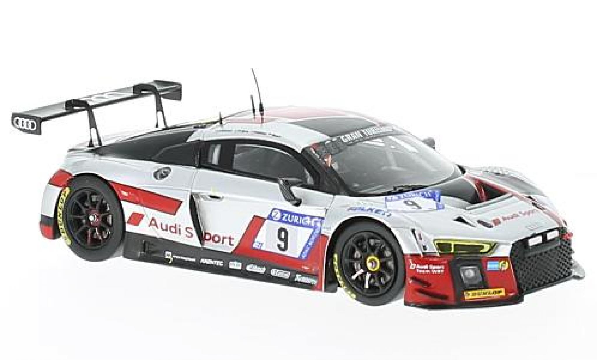 Audi R8 1/43 Spark LMS No.9 Sport Team WRT 24h Nürburgring 2017 N.Müller/M.Fässler/R.Frijns/R.Rast modellino in miniatura