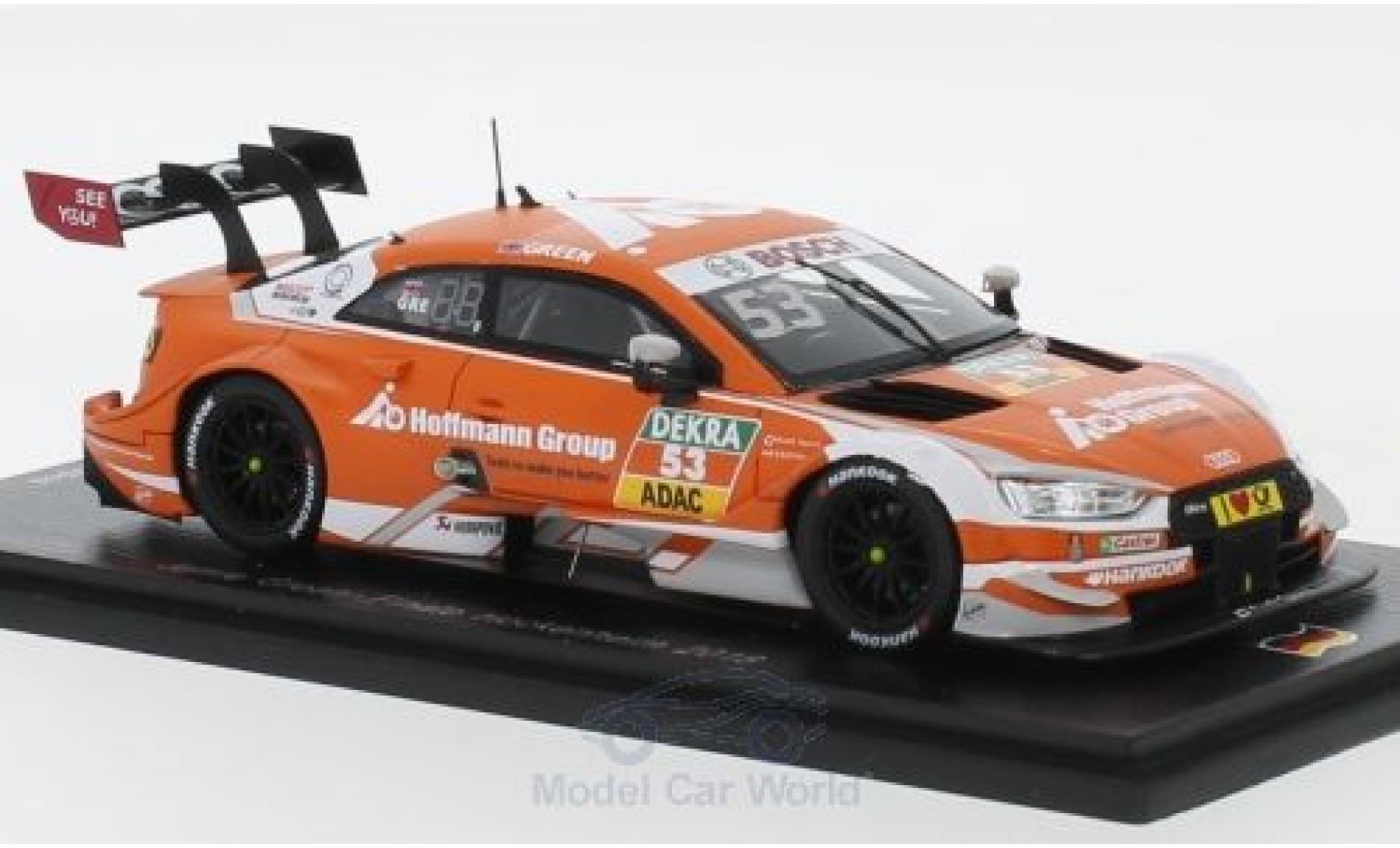 Audi RS5 DTM 1/43 Spark RS 5 DTM No.53 Sport Team Rosberg Hoffmann Group DTM Hockenheim 2018 J.Green modellino in miniatura