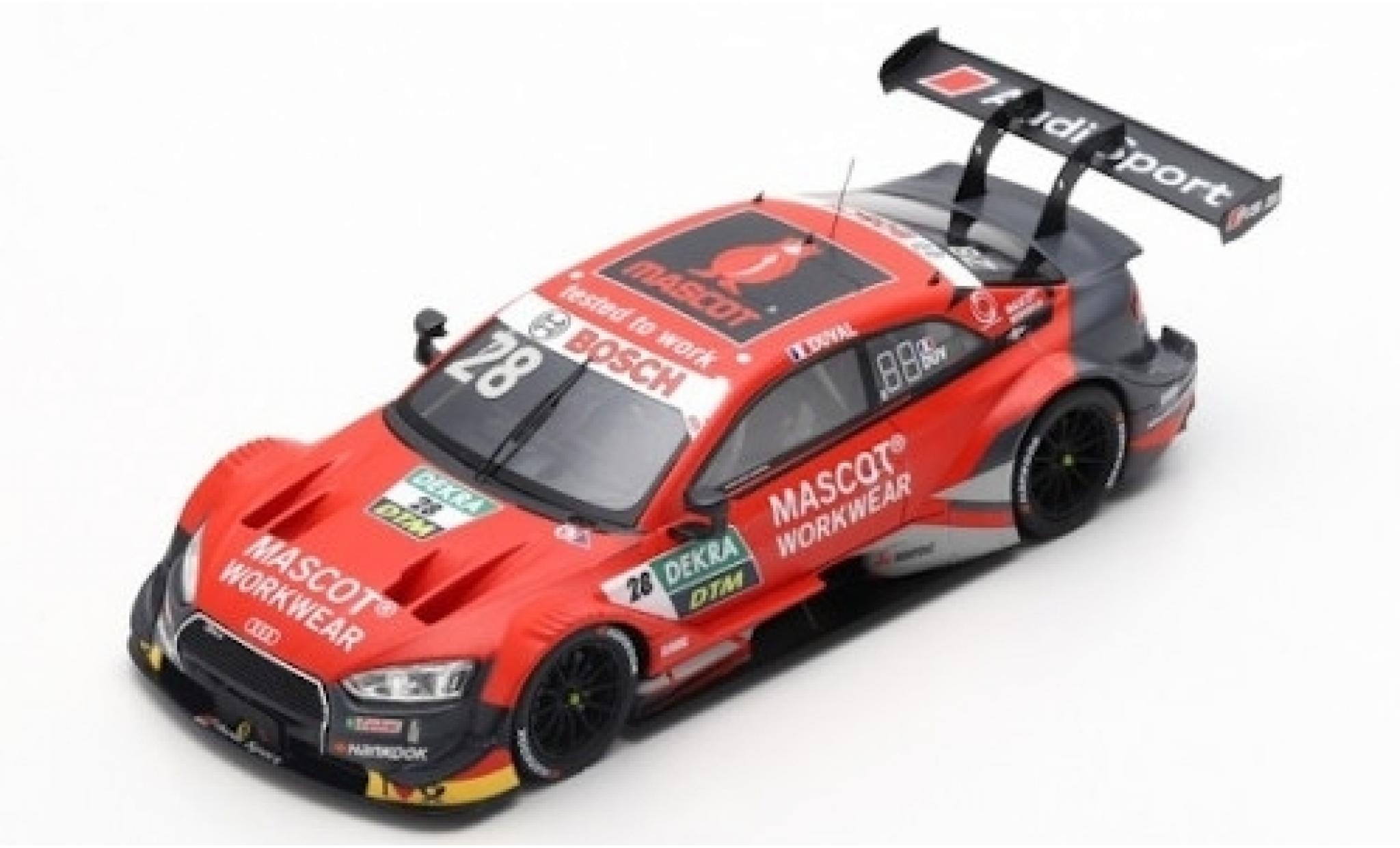 Audi RS5 1/43 Spark RS 5 No.28 Sport Team Phoenix Mascot Workwear DTM 2019 L.Duval modellino in miniatura