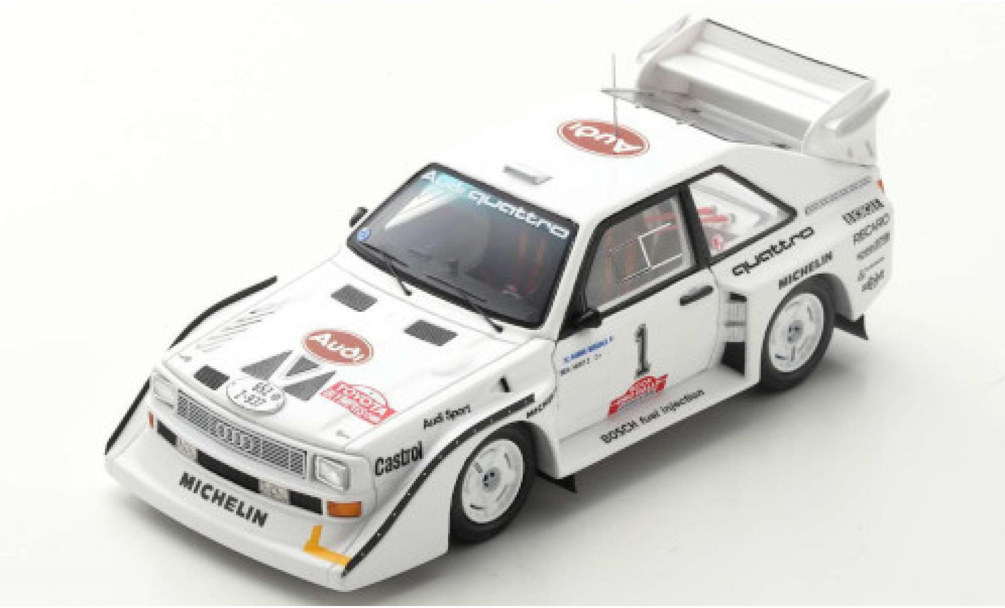 Audi Sport Quattro 1/43 Spark Sport quattro S1 E2 No.1 Rally Olympus 1985 H.Mikkola/A.Hertz modellino in miniatura