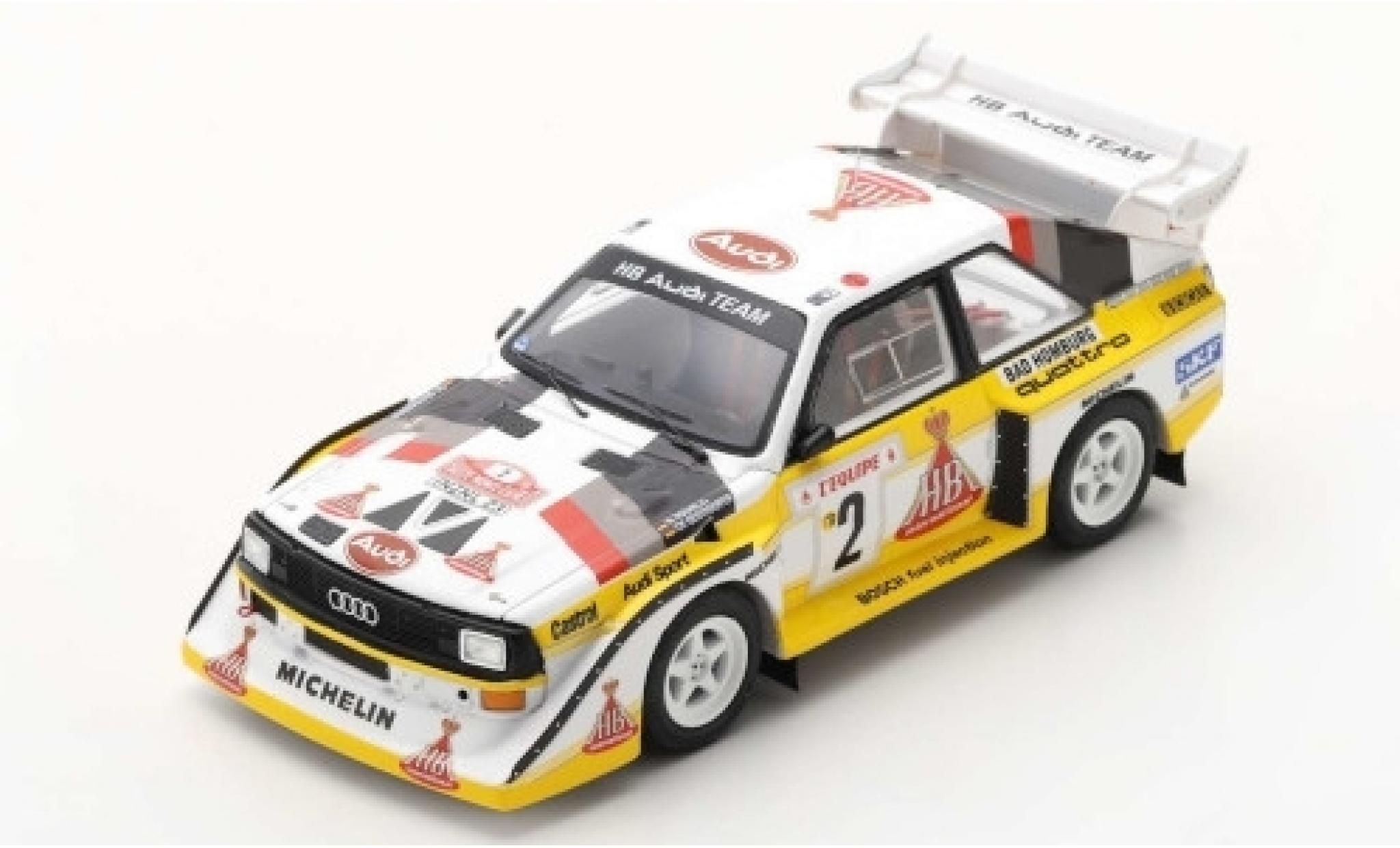 Audi Sport Quattro 1/43 Spark Sport quattro S1 E2 No.2 HB Team HB Rally Monte Carlo 1986 W.Röhrl/C.Geistdörfer modellino in miniatura