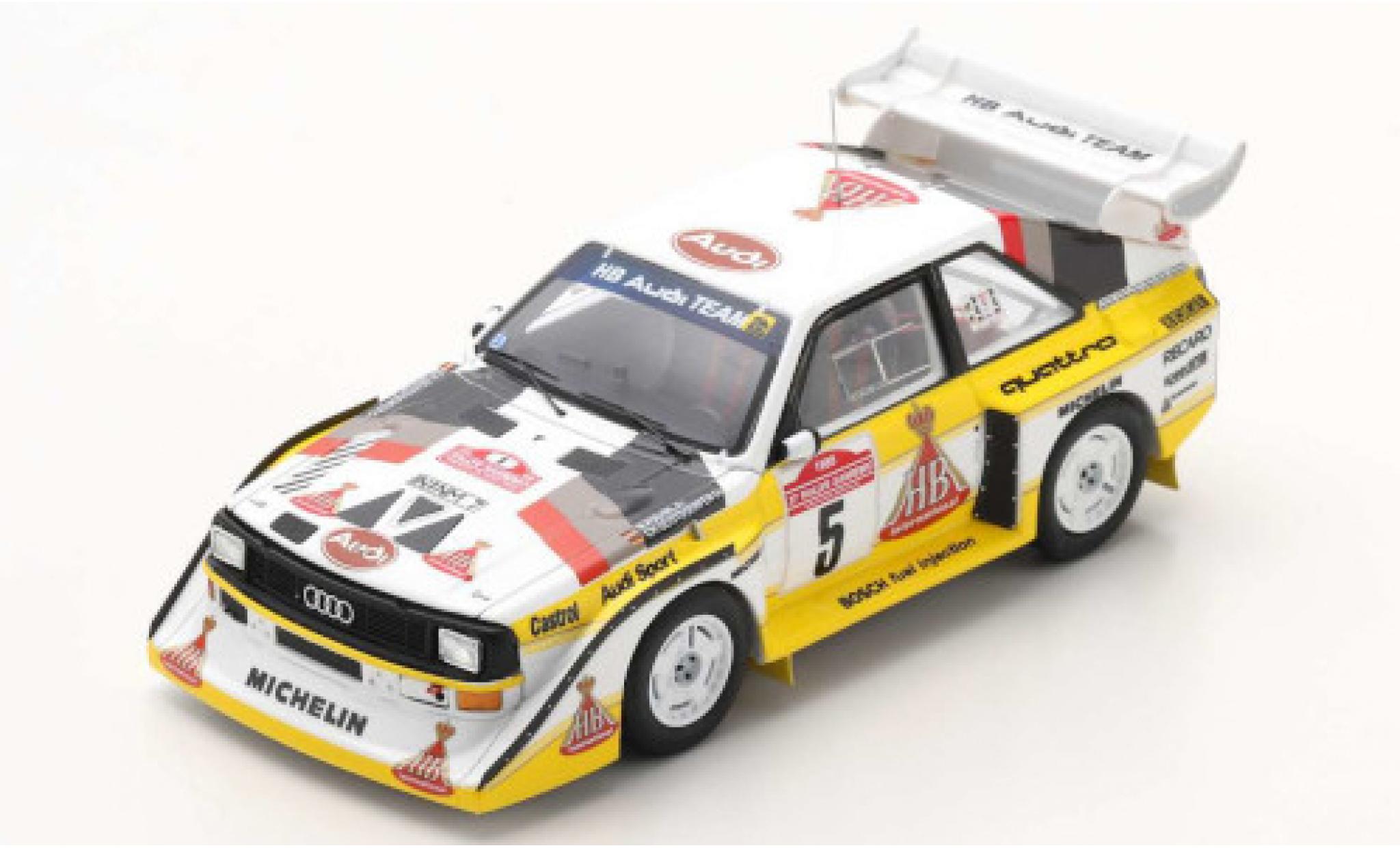 Audi Sport Quattro 1/43 Spark Sport quattro S1 E2 No.5 HB Team HB Rally WM Rally San Remo 1985 W.Röhrl/C.Geistdörfer modellino in miniatura