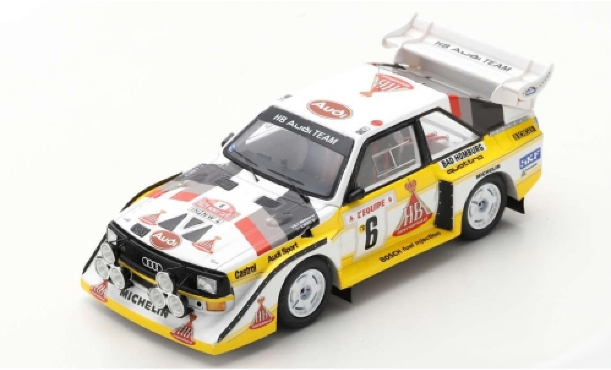 Audi Sport Quattro 1/43 Spark Sport quattro S1 E2 No.6 HB Team HB Rallye WM Rallye Monte Carlo 1986 H.Mikkola/A.Hertz modellino in miniatura