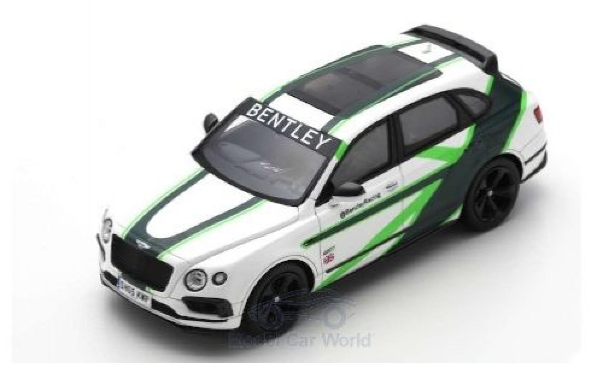 Bentley Bentayga 1/43 Spark bianco/Dekor 2019 GT3 Demonstrationsfahrzeug 24h Nürburgring modellino in miniatura