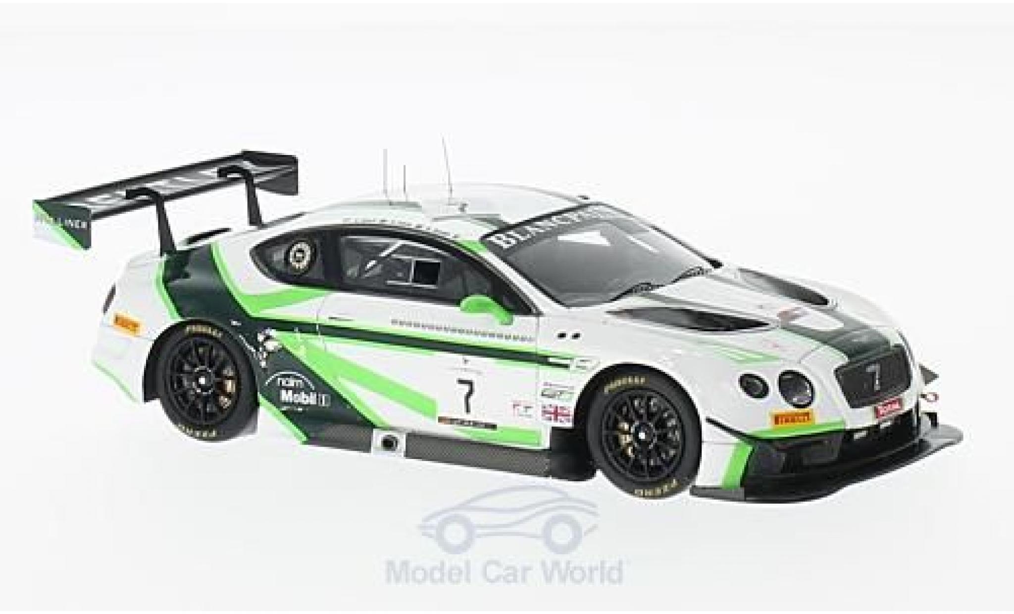 Bentley Continental T 1/43 Spark GT3 RHD No.7 Team M-Sport 24h Spa 2016 G.Smith/V.Abril/S.Kane modellino in miniatura