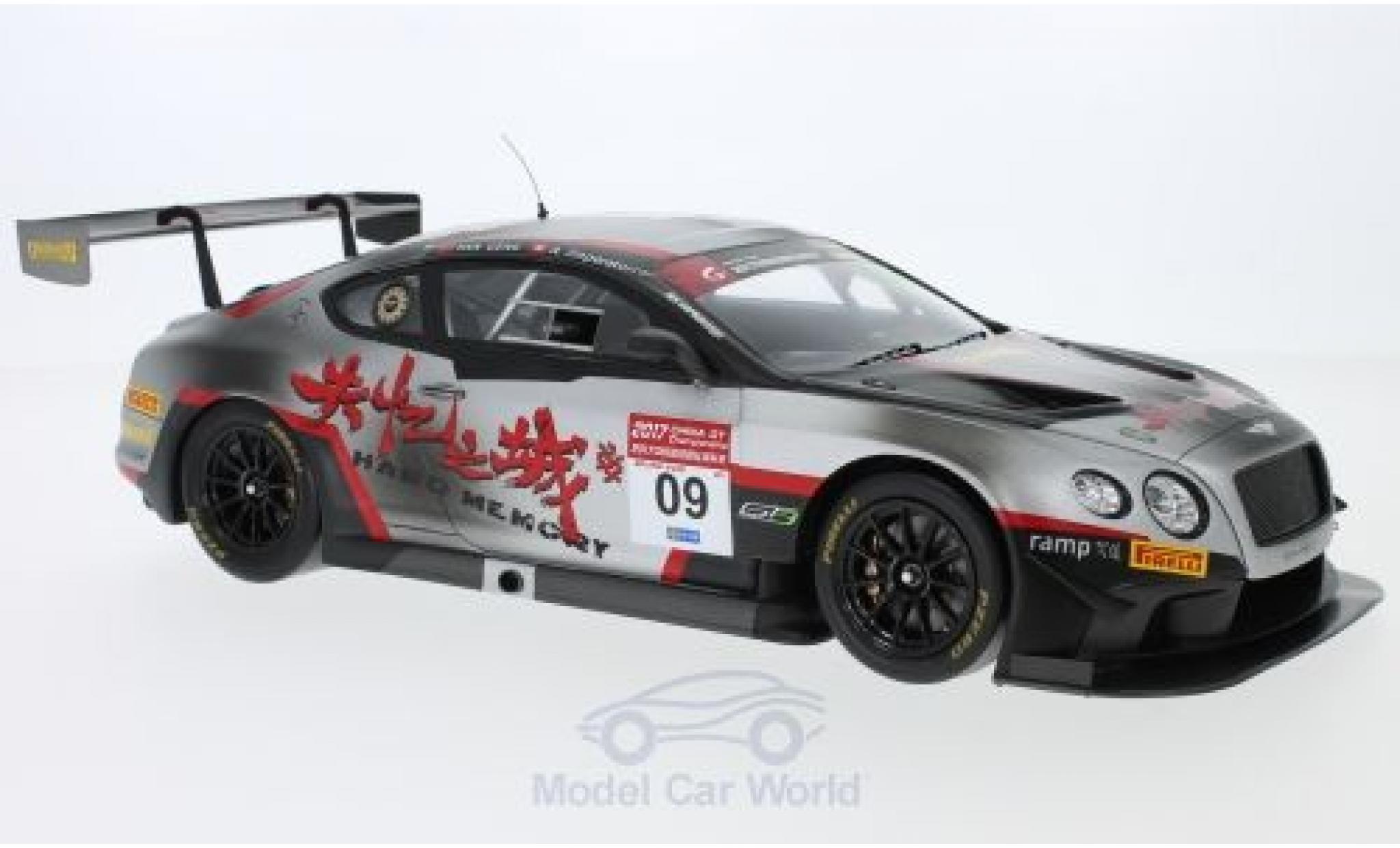Bentley Continental T 1/18 Spark GT3 RHD No.9 Hard Memory Team Absolute GP China 2017 P.Geng/A.Imperatori modellino in miniatura