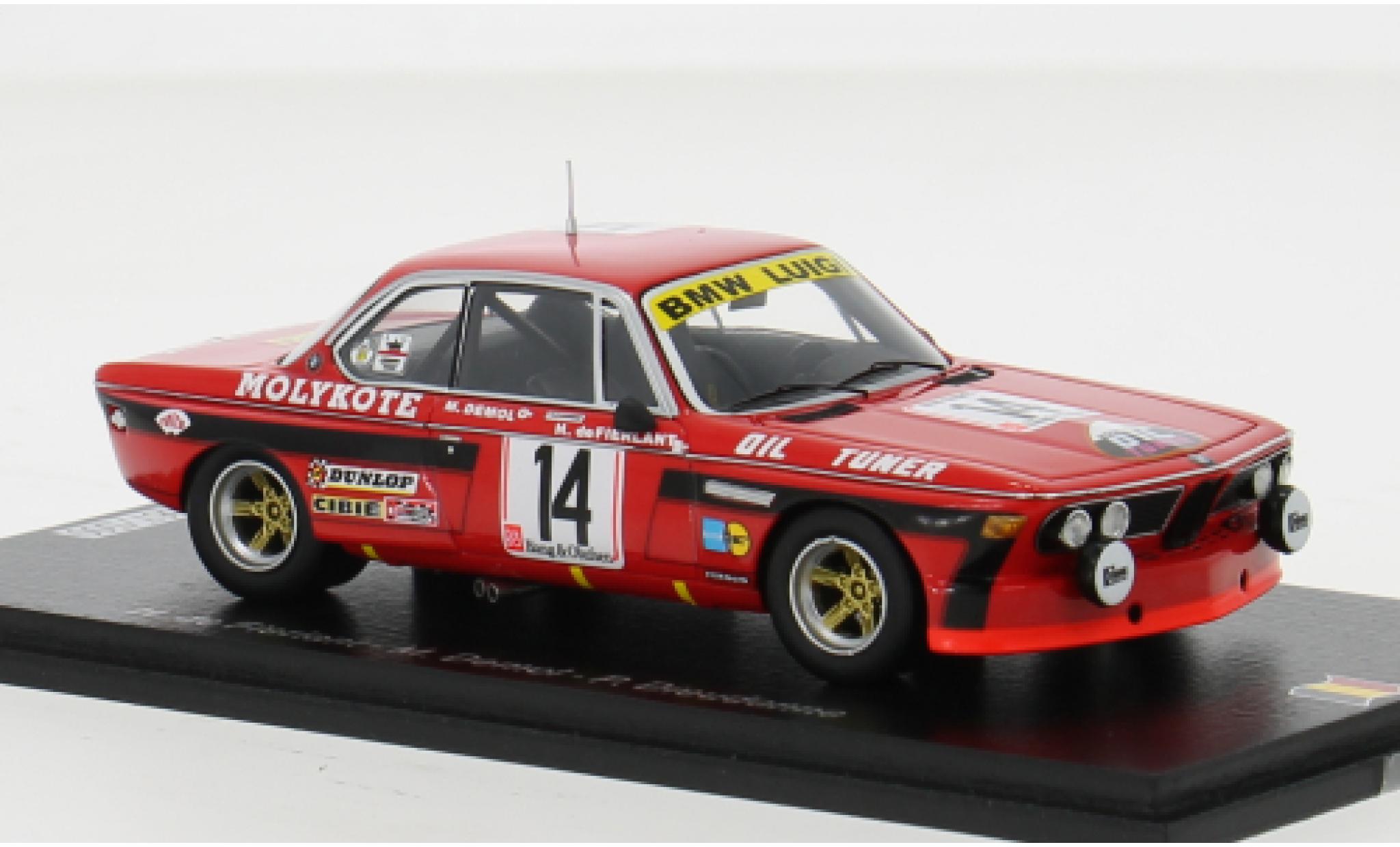 Bmw 3.0 1/43 Spark CSi No.14 24h Spa 1974 1:43 modellino in miniatura