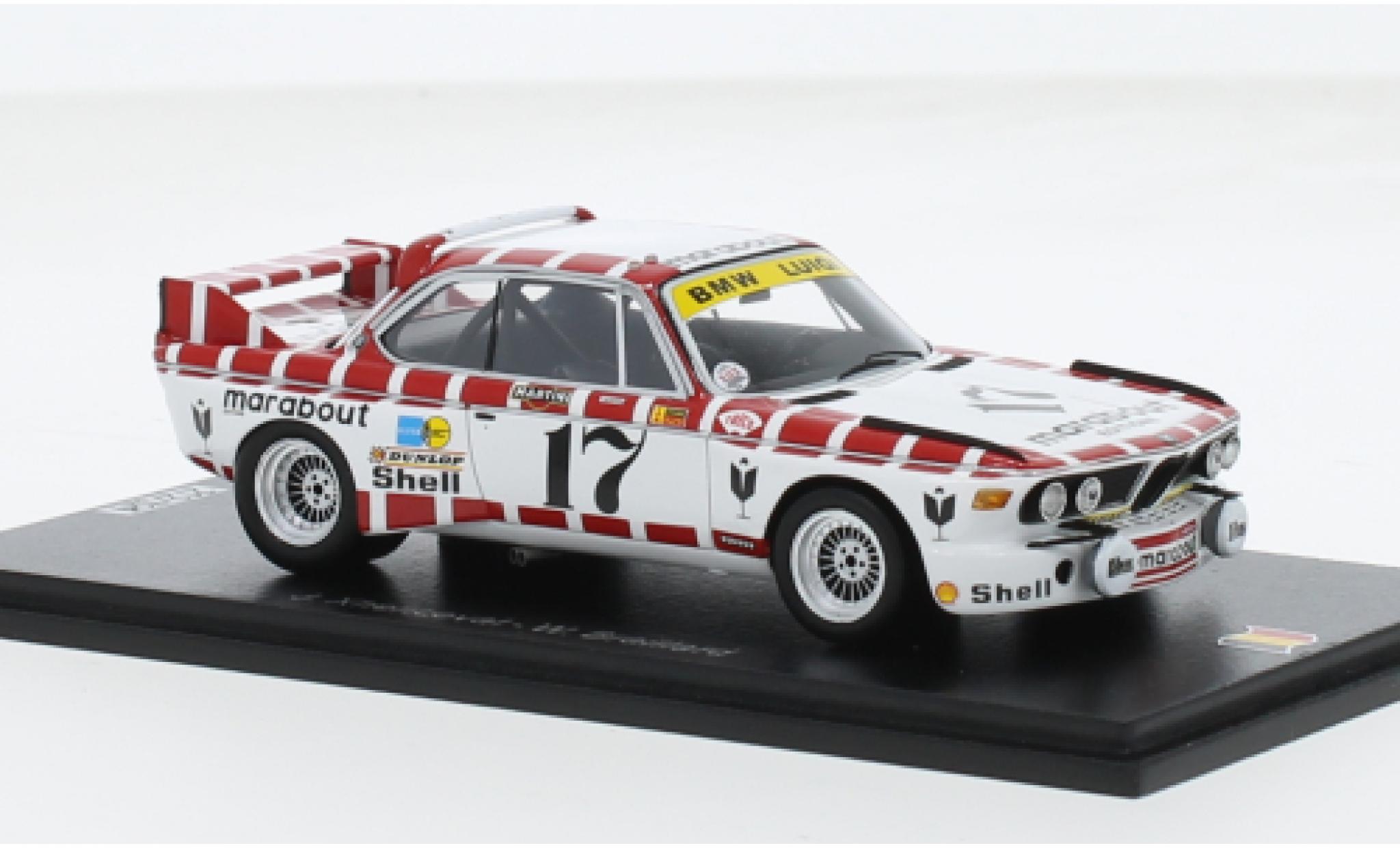Bmw 3.0 1/43 Spark CSL No.17 Marabout Racing Team 24h Spa 1973 1:43 modellino in miniatura