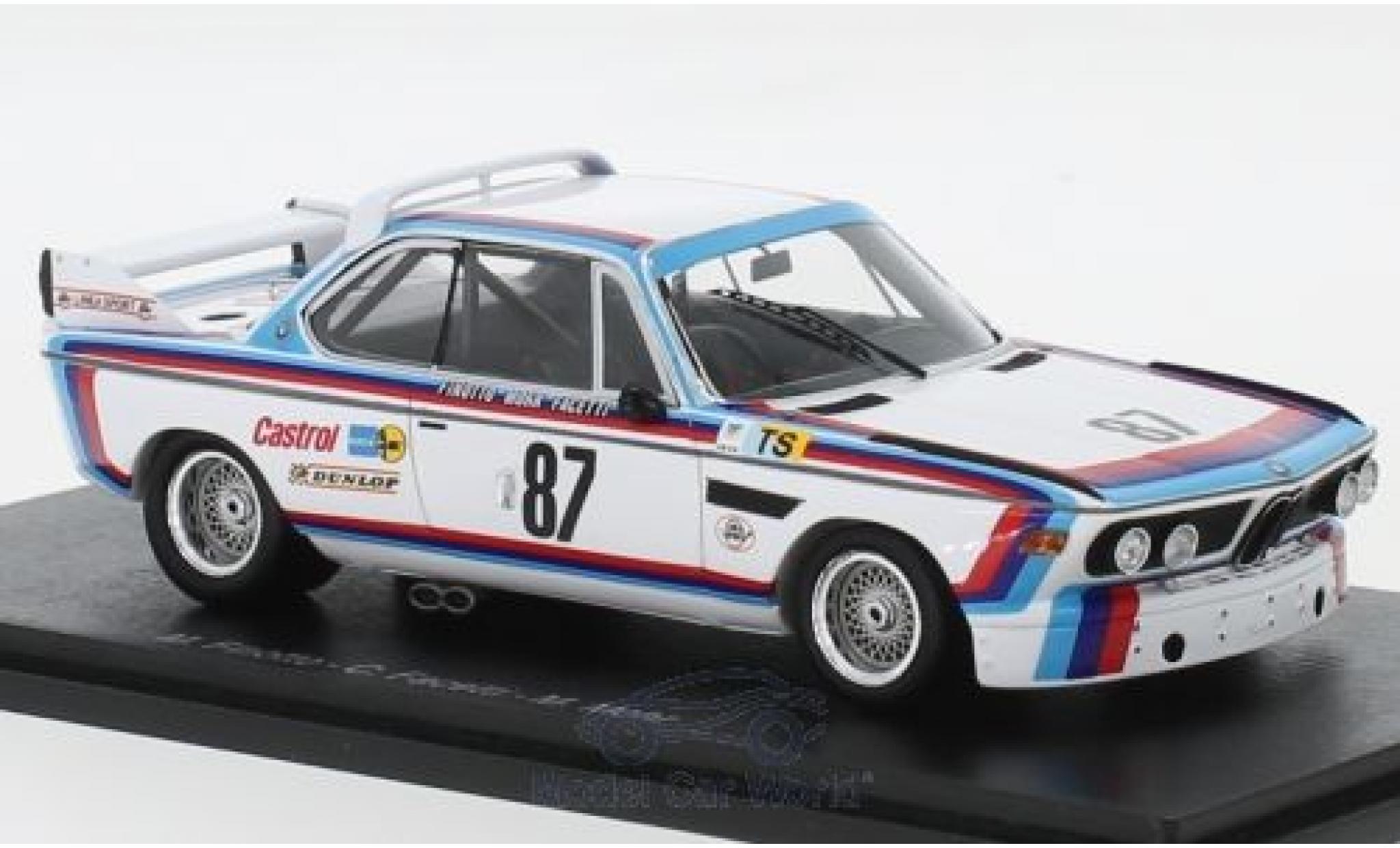 Bmw 3.0 1/43 Spark CSL No.87 24h Le Mans 1974 M.Finotto/C.Facetti/M.Mohr modellino in miniatura