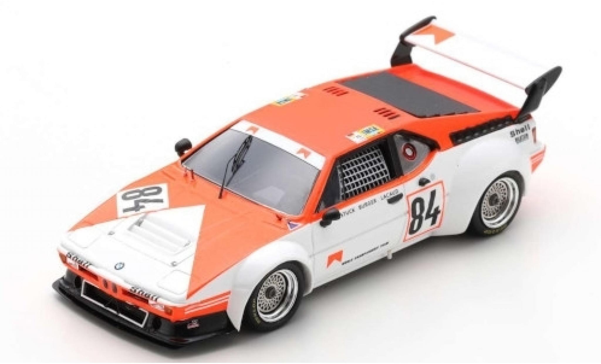 Bmw M1 1/43 Spark No.84 Motorsport GmbH Marlboro 24h Le Mans 1980 avec Decals H-J.Stuck/D.Lacaud/H-G.Bürger modellino in miniatura