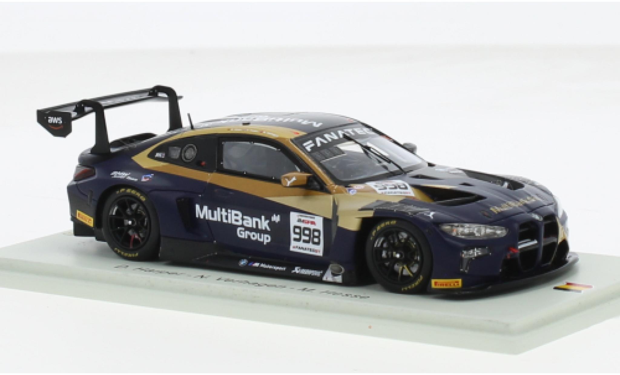 Bmw M4 1/43 Spark GT3 No.998 ROWE Racing 24h Spa 2023 1:43 modellino in miniatura