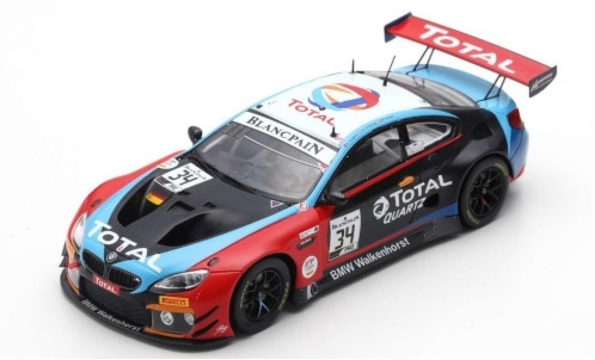 Bmw M6 1/43 Spark GT3 No.34 Walkenhorst Motorsport Total 24h Spa 2019 M.Jensen/C.Krognes/N.Catsburg modellino in miniatura