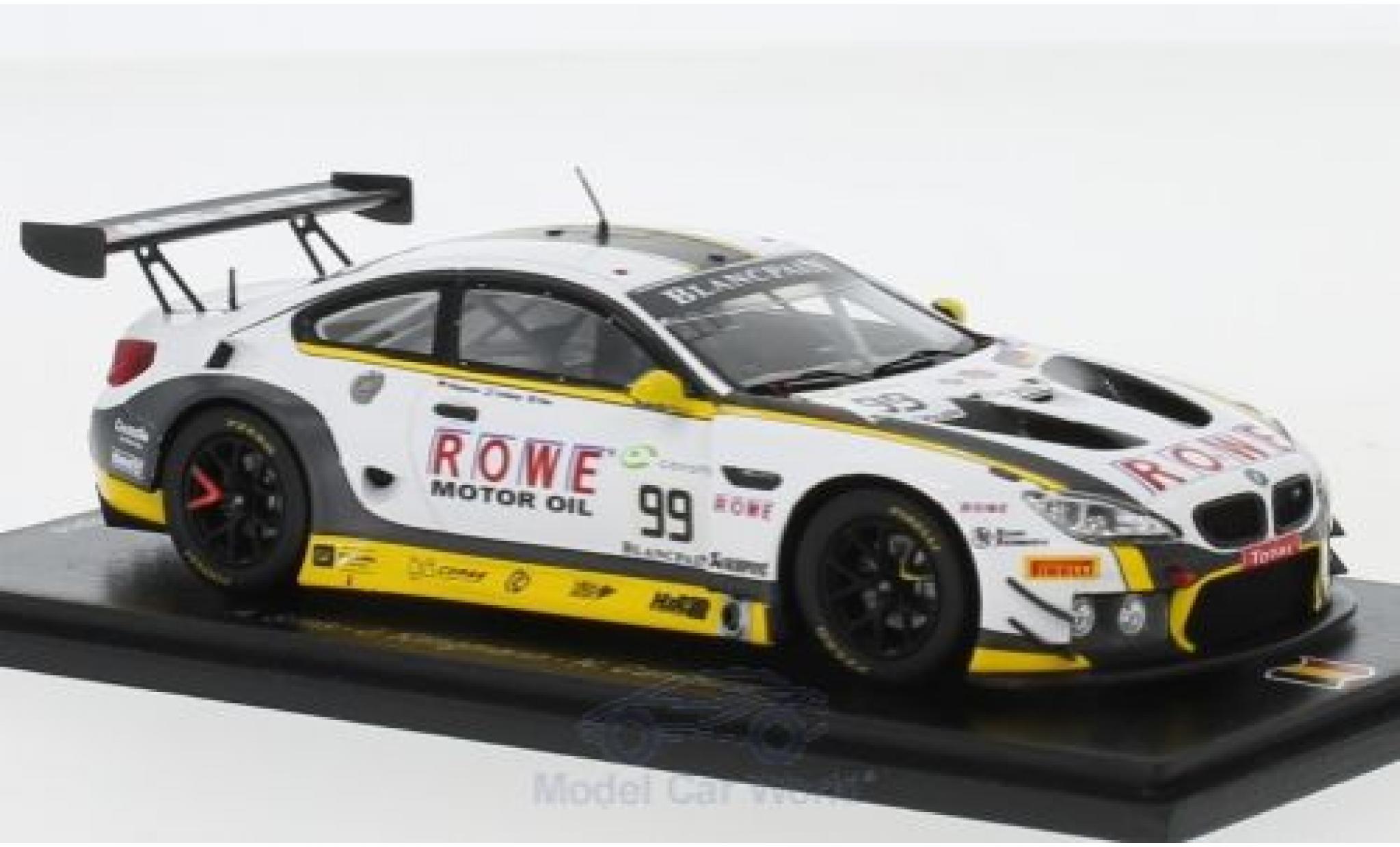 Bmw M6 1/43 Spark GT3 No.99 ROWE Racing 24h Spa 2018 A.Sims/J.Klingmann/N.Catsburg modellino in miniatura