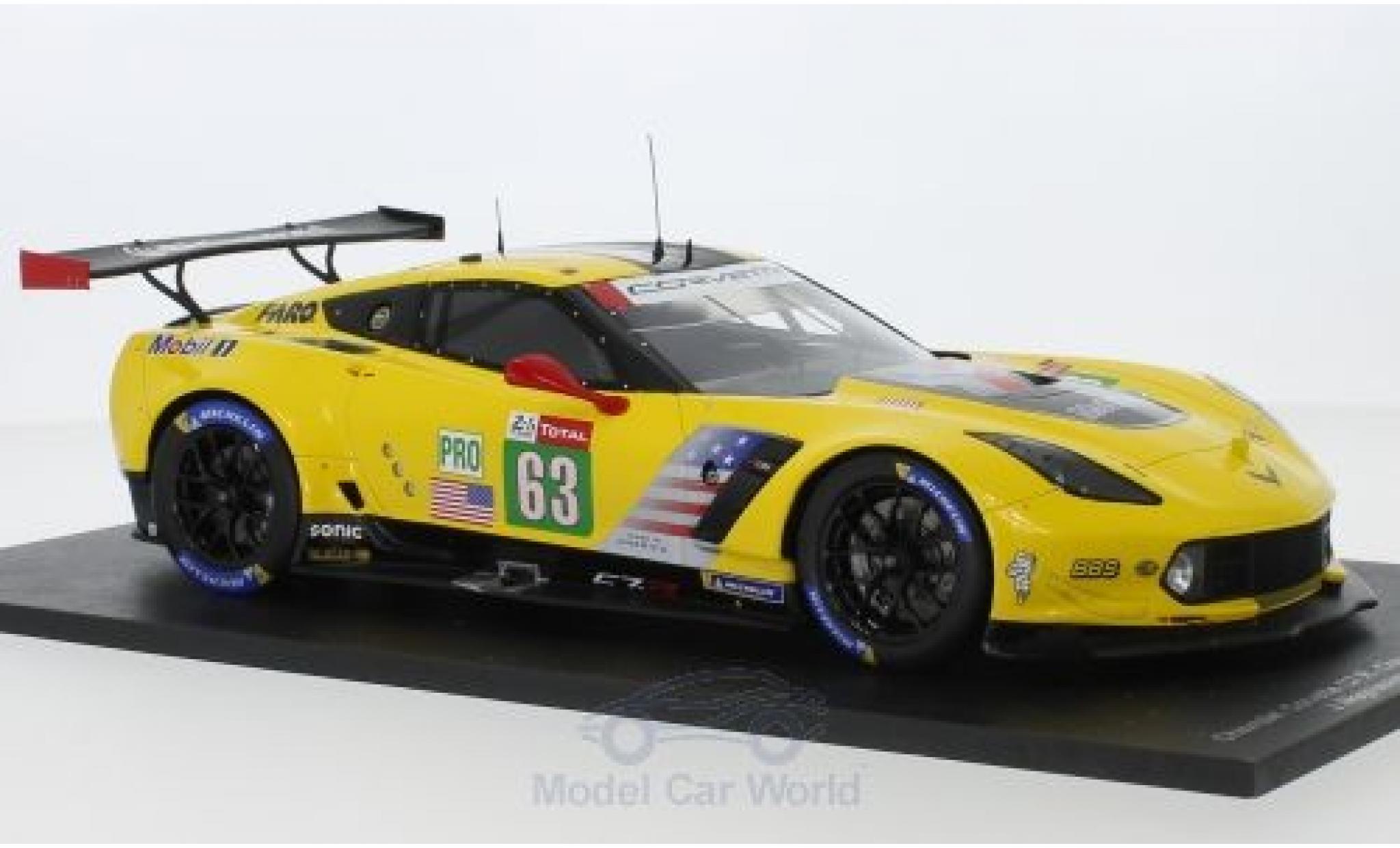 Chevrolet Corvette C7 1/43 Spark C7.R No.63 Racing 24h Le Mans 2018 J.Magnussen/A.Garcia/M.Rockenfeller modellino in miniatura