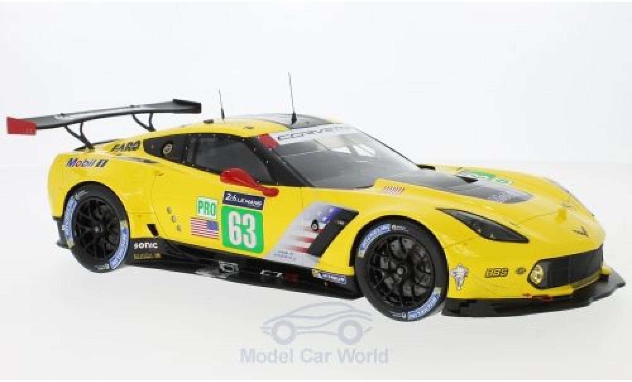 Chevrolet Corvette C7 1/18 Spark C7.R No.63 Racing - GM 24h Le Mans 2017 J.Magnussen/A.Garcia/J.Taylor modellino in miniatura