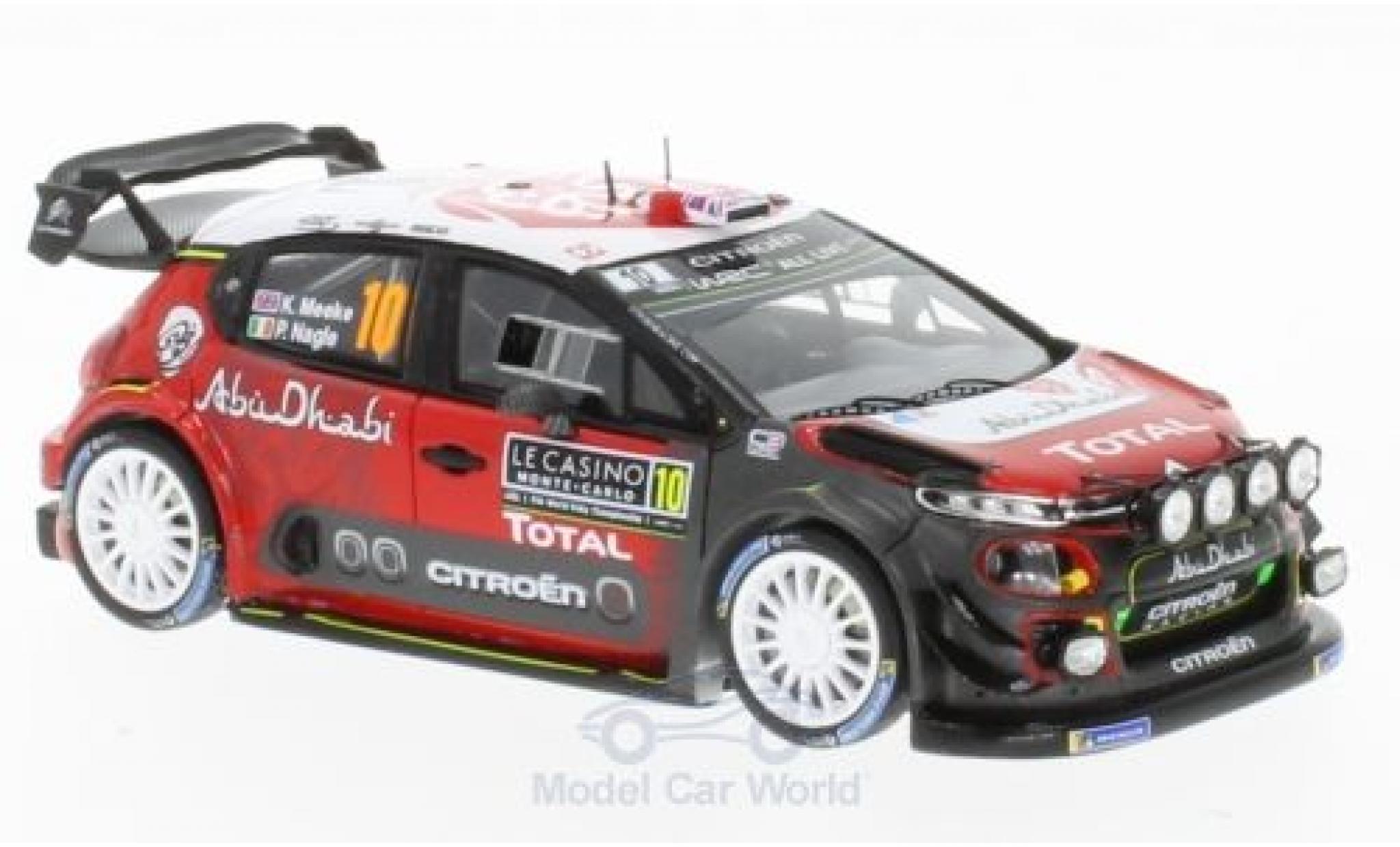Citroen C3 1/43 Spark WRC No.10 Total Abu Dhabi World Rally Team Rallye WM Rallye Monte Carlo 2018 K.Meeke/P.Nagle modellino in miniatura