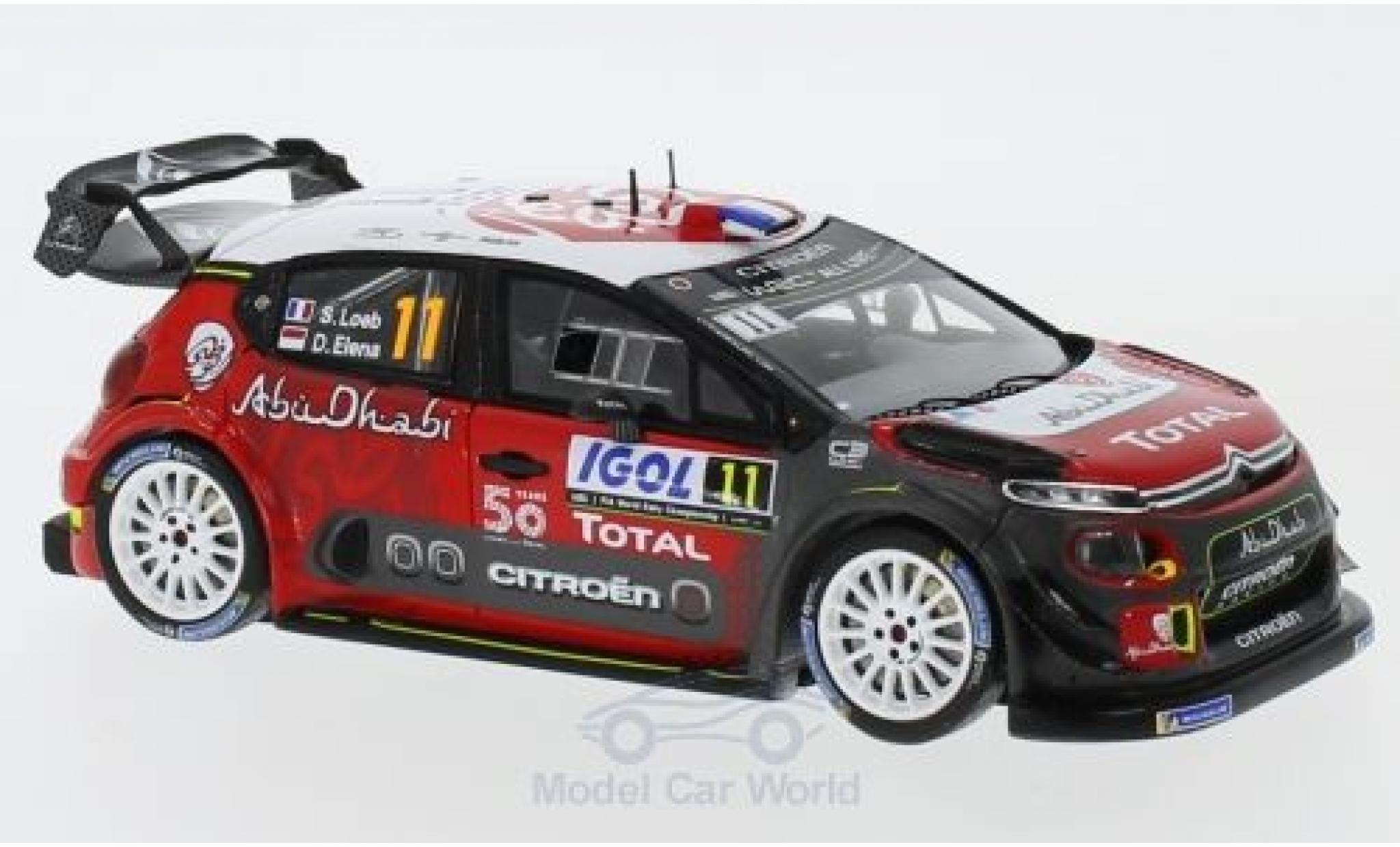 Citroen C3 1/43 Spark WRC No.11 Total Abu Dhabi WRT Rallye WM Rallye Tour de Corse 2018 S.Loeb/D.Elena modellino in miniatura