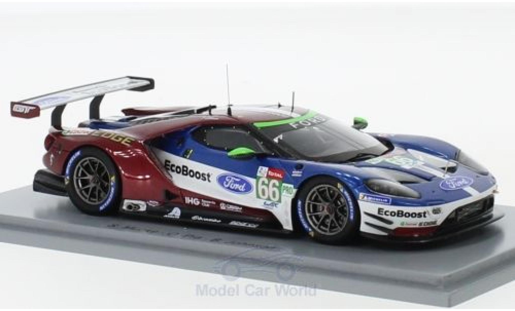 Ford GT 1/43 Spark No.66 Chip Ganassi Team UK 24h Le Mans 2018 S.Mücke/O.Pla/B.Johnson modellino in miniatura