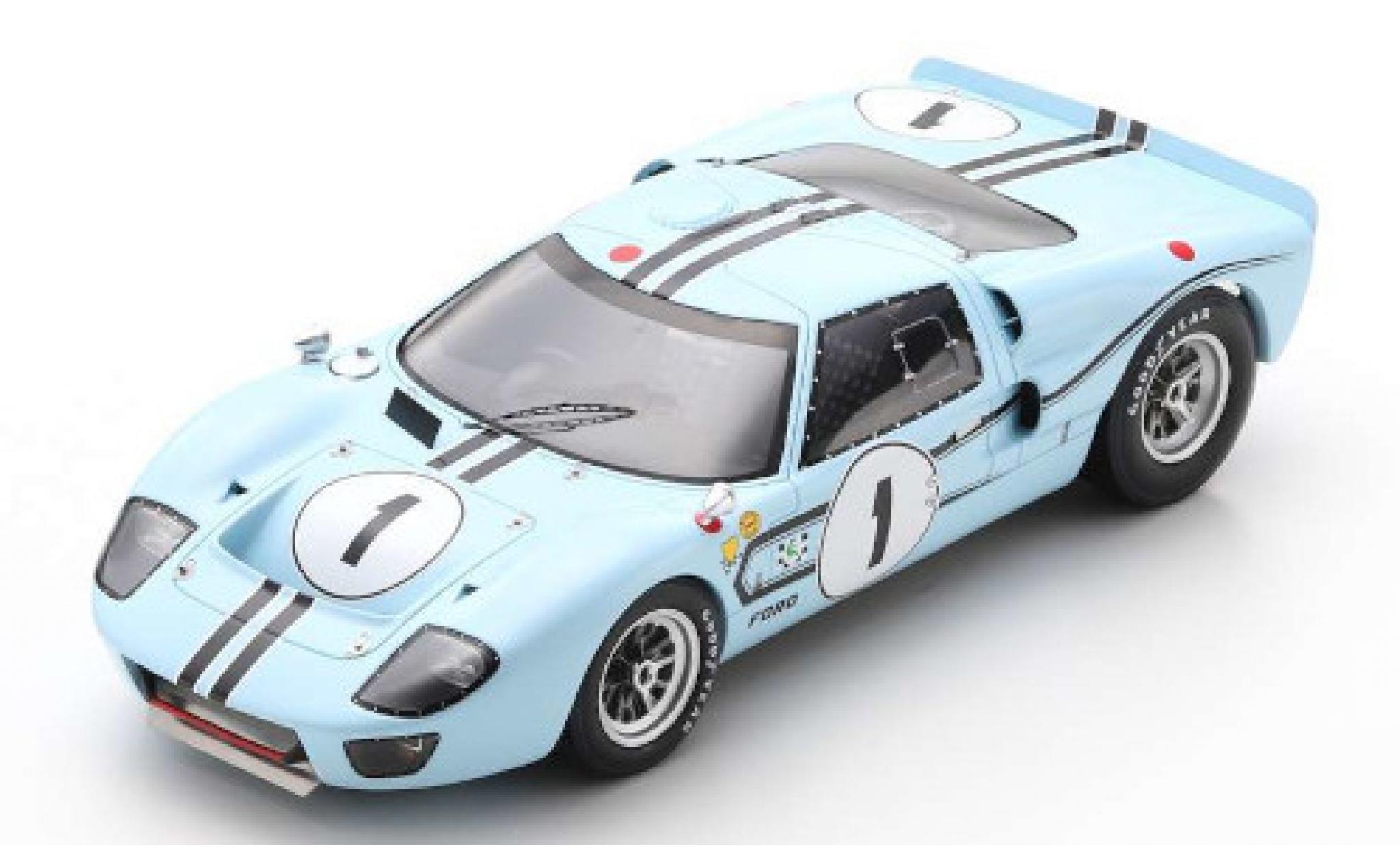 Ford GT40 1/18 Spark MkIIB RHD No.1 12h Reims 1967 J.Schlesser/G.Ligier modellino in miniatura