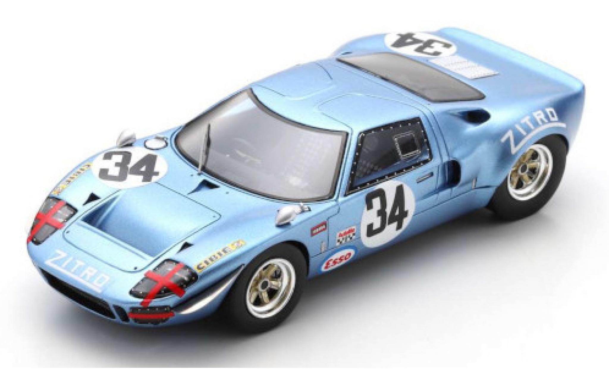 Ford GT40 1/43 Spark RHD No.34 1000km Monza 1969 J.-P.Hanrioud/D.Martin modellino in miniatura