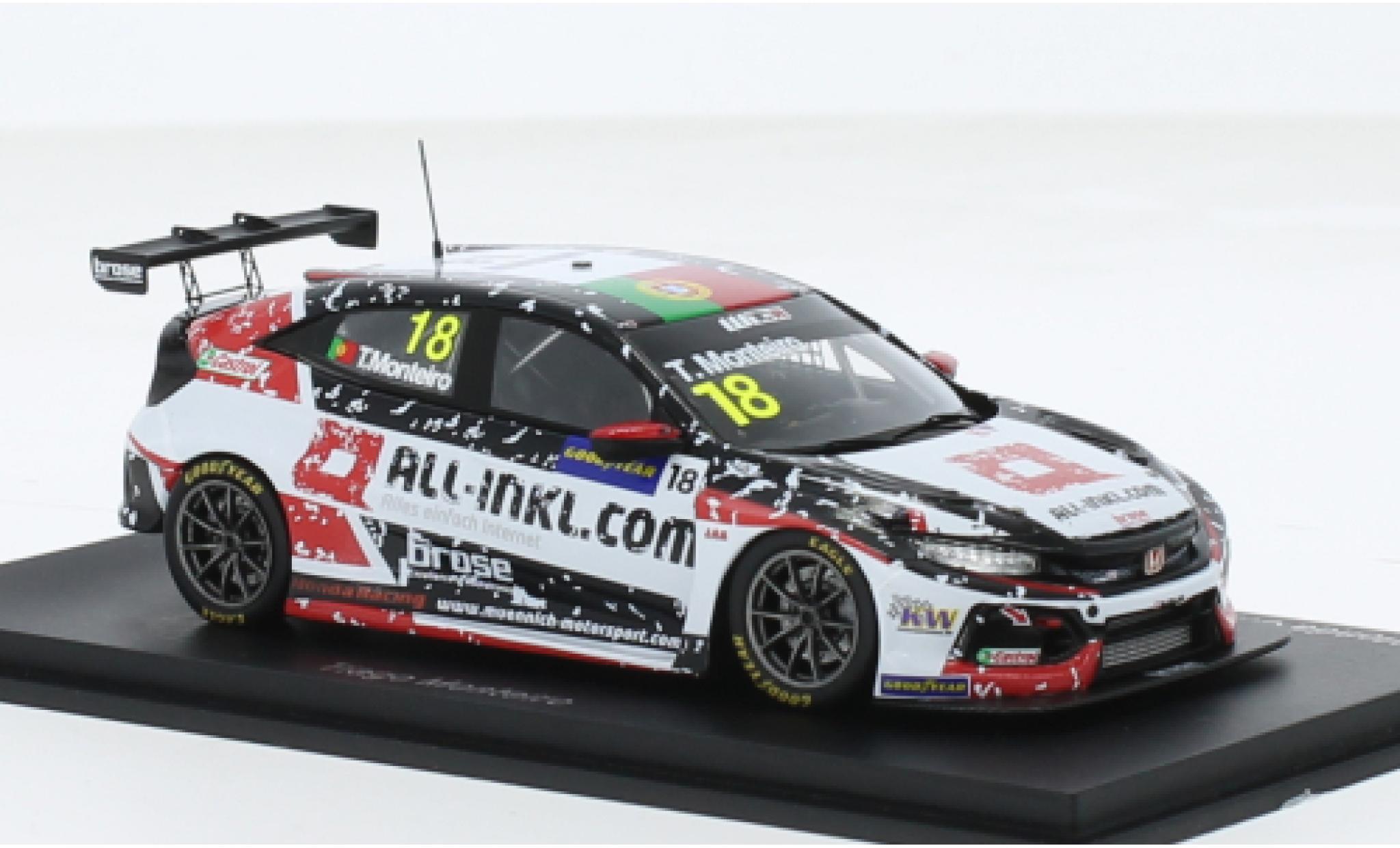 Honda Civic 1/43 Spark Type R TCR No.18 All-Inkl.com Münnich Motorsport WTCR Hungaroring 2020 1:43 modellino in miniatura
