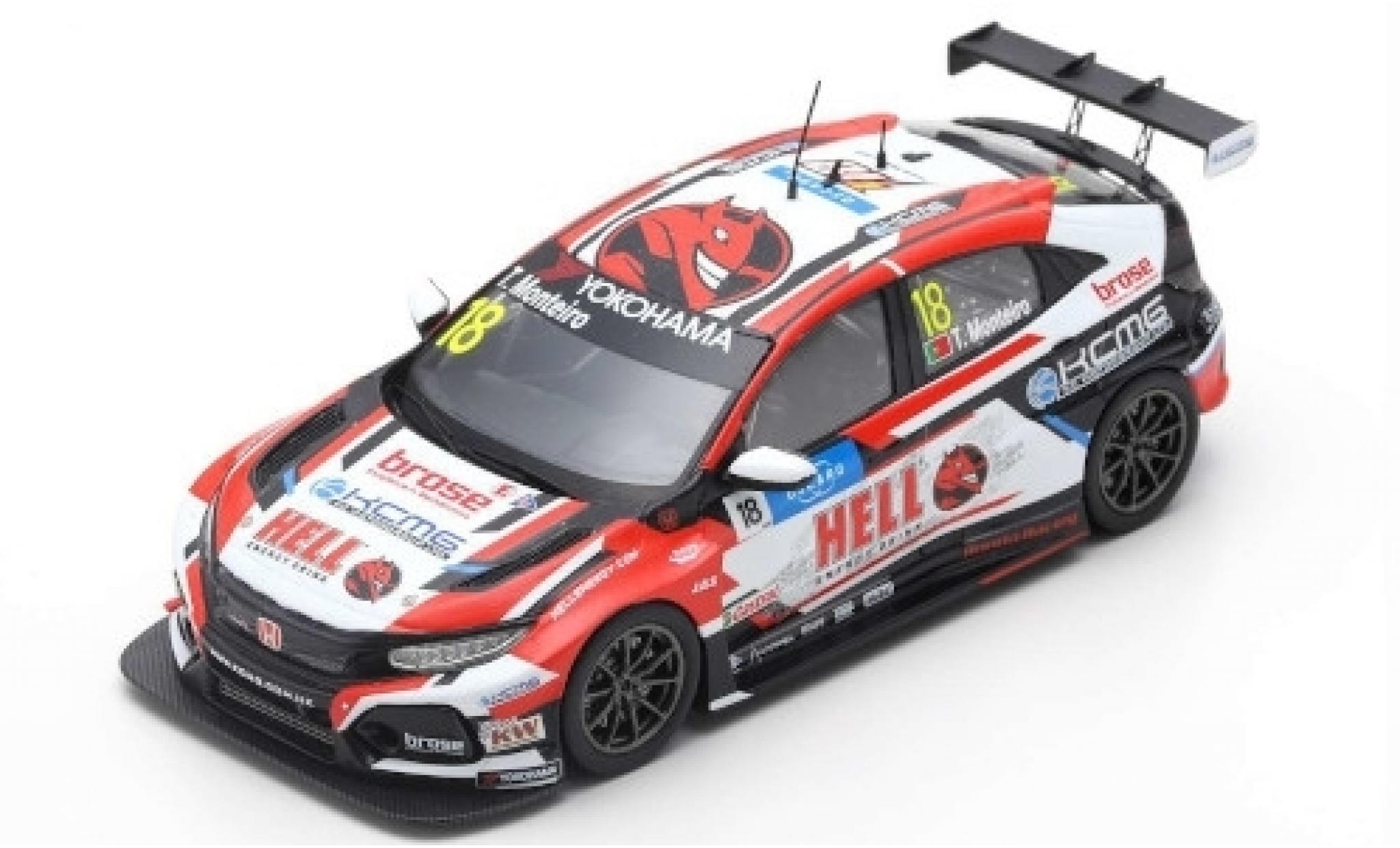 Honda Civic 1/43 Spark Type R TCR No.18 KCMG Hell Energy Drink WTCR Villa Real 2019 T.Monteiro modellino in miniatura