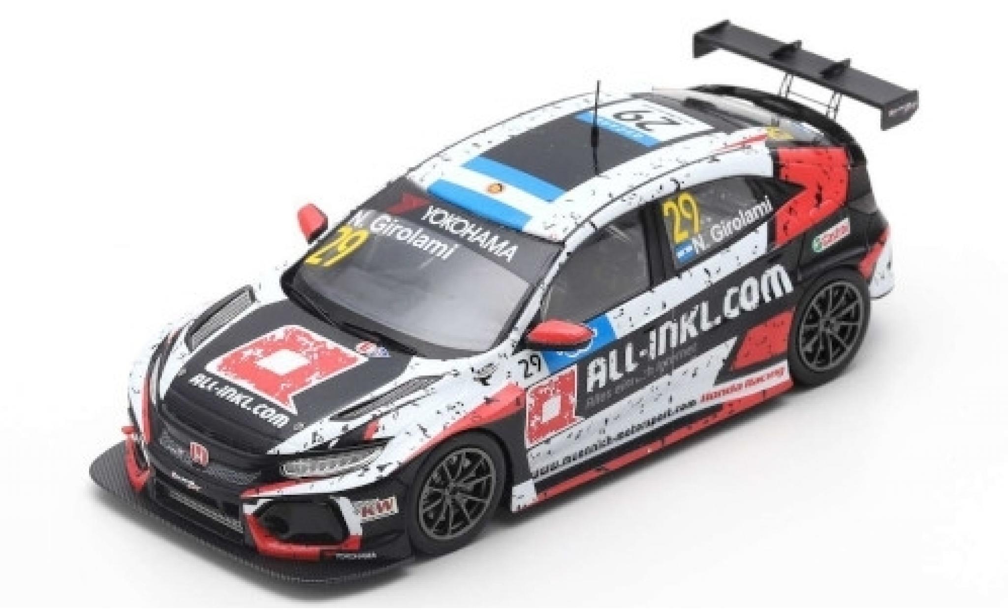 Honda Civic 1/43 Spark Type R TCR No.29 Münnich Motorsport ALL-INKL.-COM WTCR Hungaroring 2019 N.Girolami modellino in miniatura