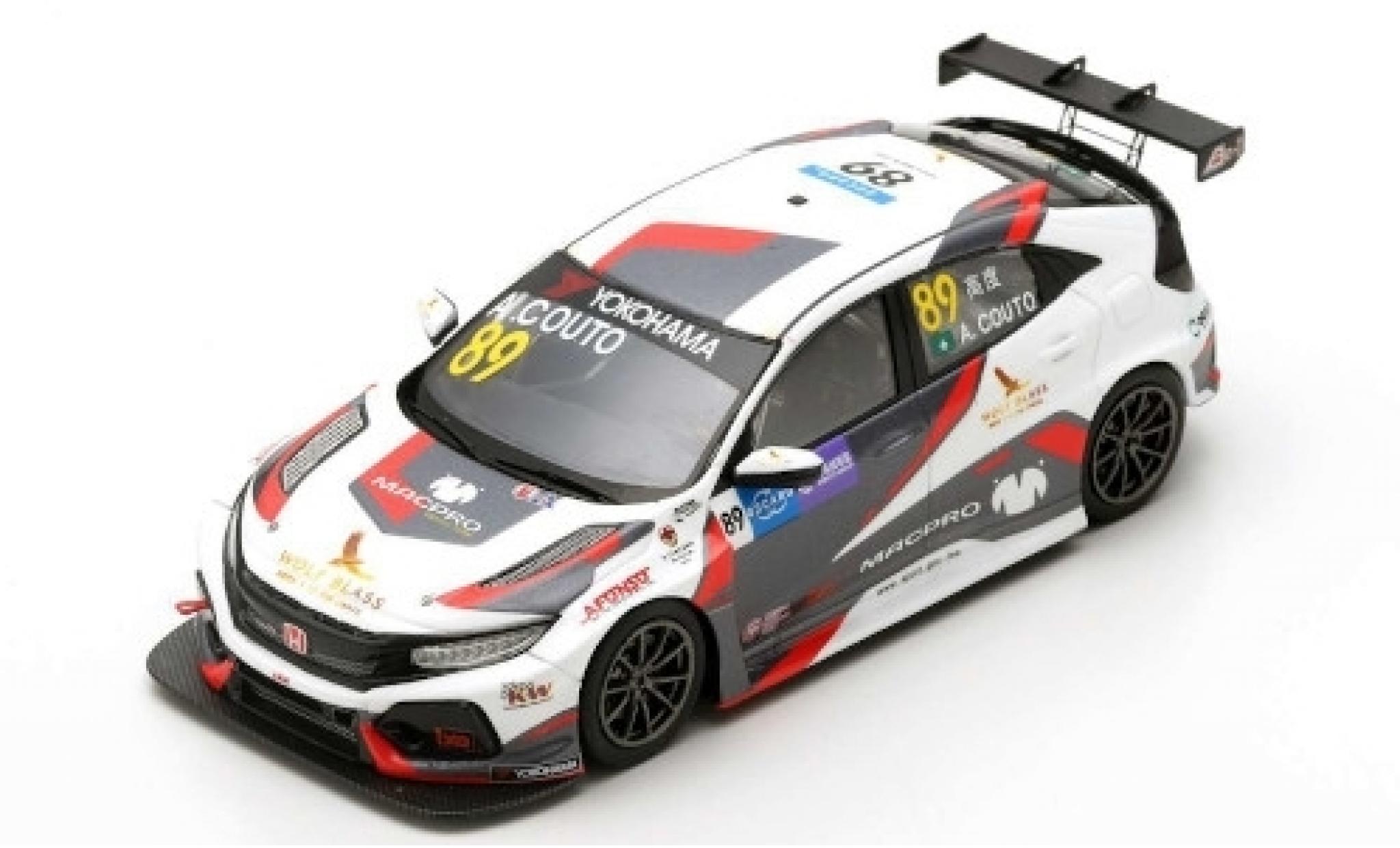 Honda Civic 1/43 Spark Type R TCR No.89 MacPro Racing Team WTCR Macau Guia Race 2018 A.Couto modellino in miniatura