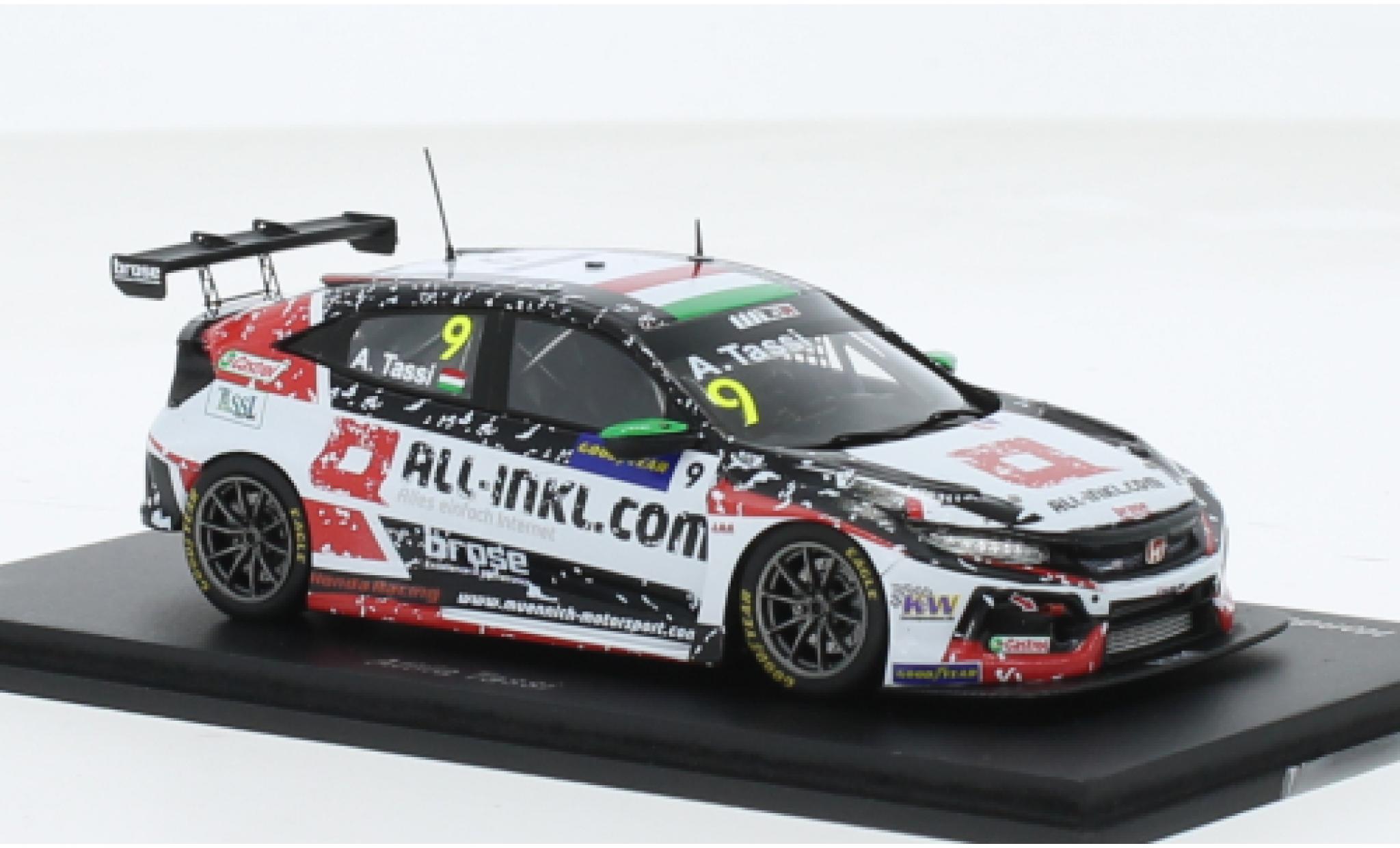 Honda Civic 1/43 Spark Type R TCR No.9 All-Inkl.com Münnich Motorsport WTCR Nürburgring 2020 1:43 modellino in miniatura