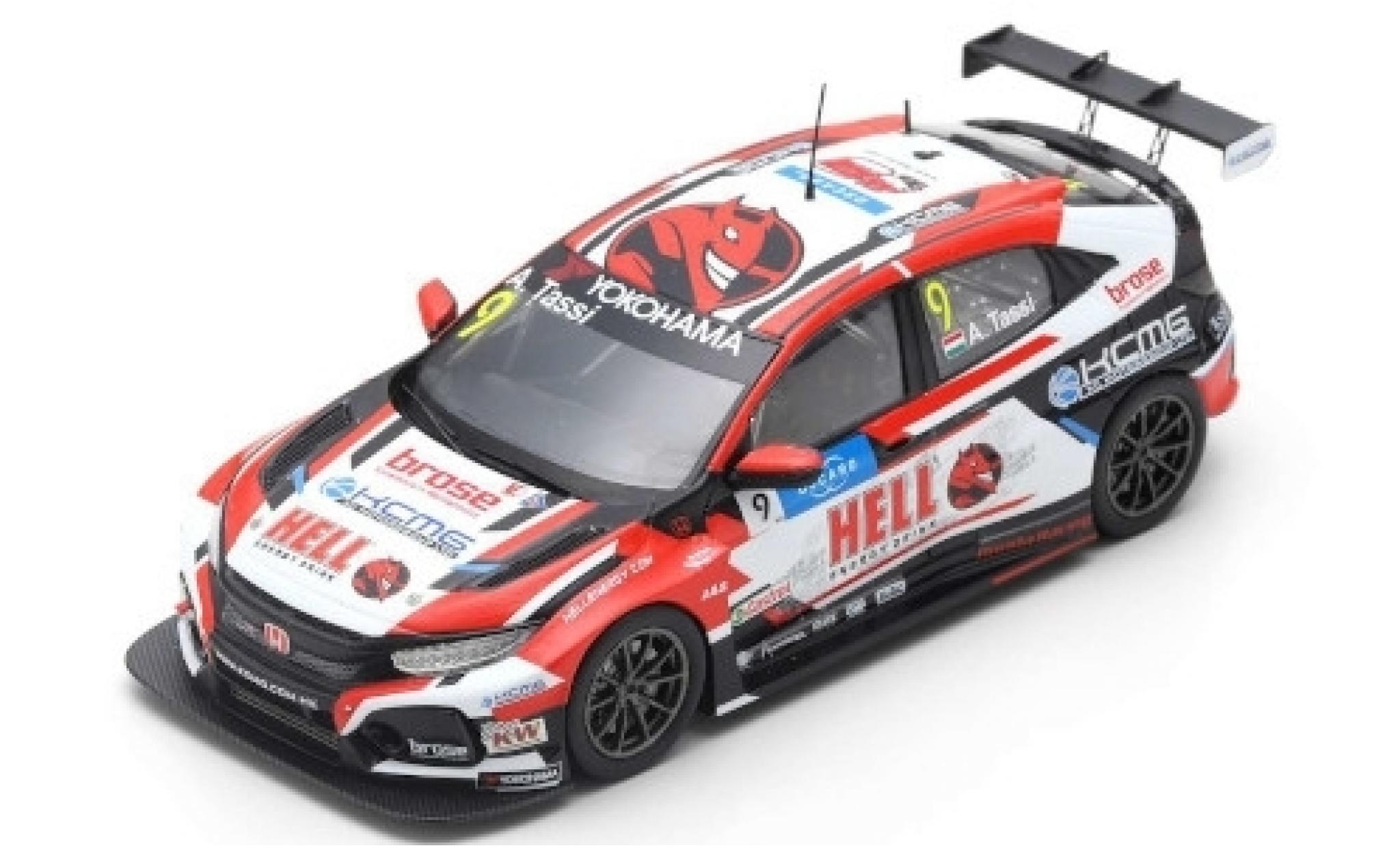 Honda Civic 1/43 Spark Type R TCR No.9 KCMG Hell Energy Drink WTCR Nürburgring 2019 A.Tassi modellino in miniatura