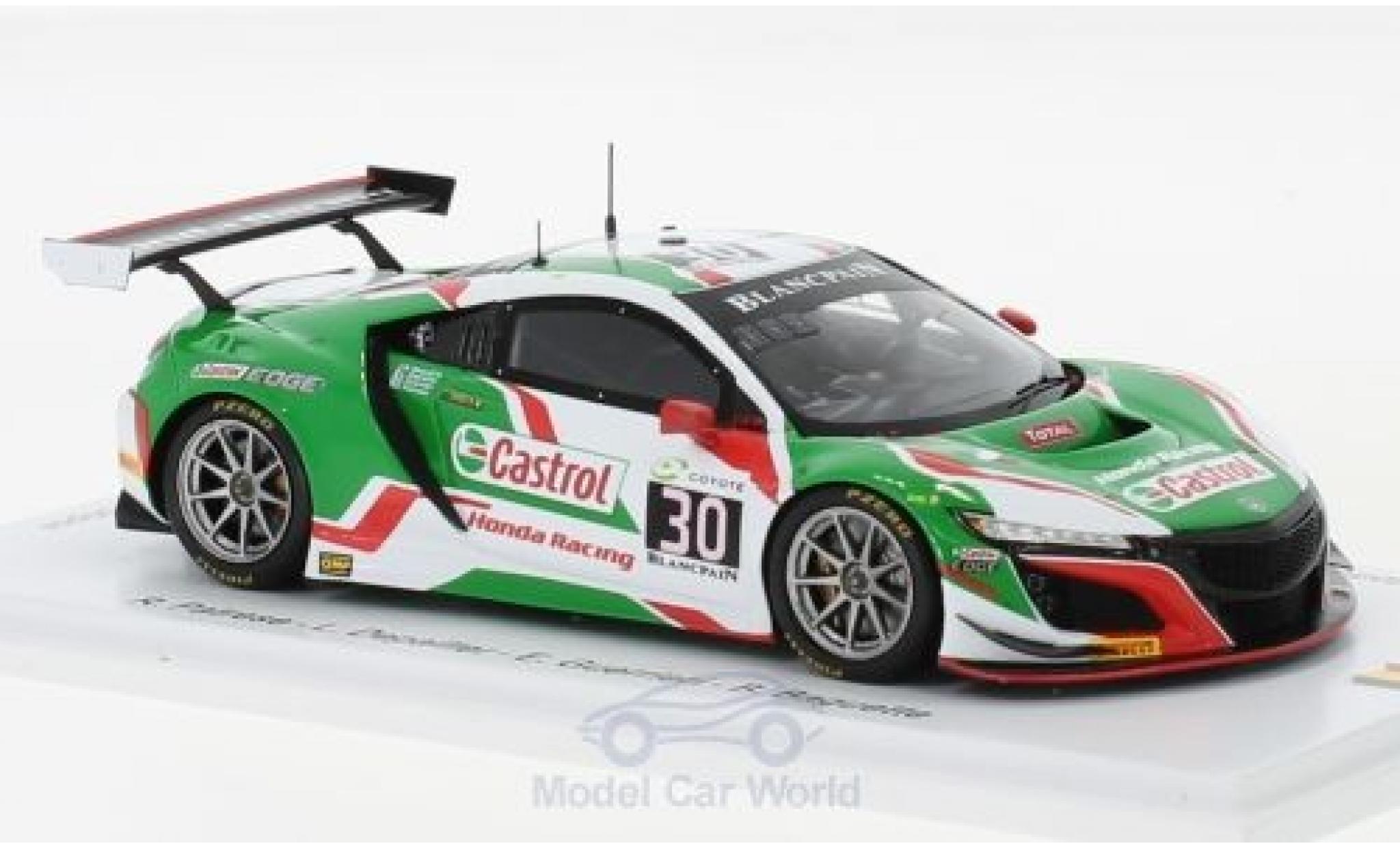 Honda NSX 1/43 Spark GT3 No.30 Castrol Racing Castrol 24h Spa 2018 R.Patrese/P.Depailler/E.Guerrieri/B.Baguette modellino in miniatura