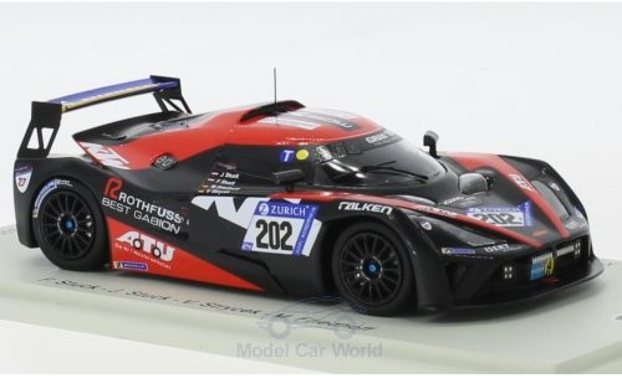 Aston Martin V8 Vantage GT4 1/43 Spark KTM X-Bow GT4 No.202 Isert Motorsport 24h Nürburgring 2018 F.Stuck/J.Stuck/V.Strycek/M.Friedhoff modellino in miniatura