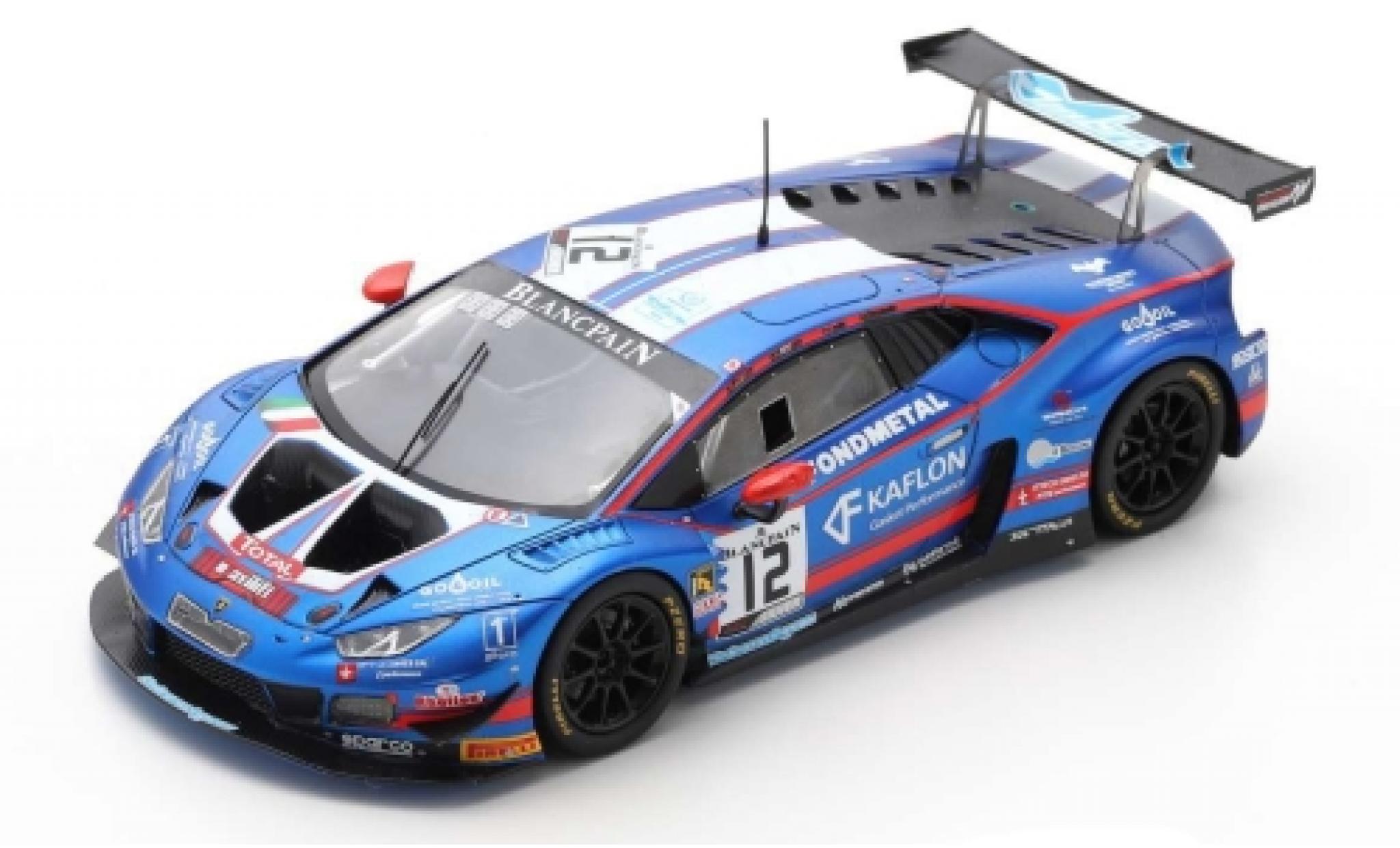 Lamborghini Huracan 1/43 Spark GT3 Evo No.12 Ombra Racing 24h Spa Francorchamps 2019 D.Dupont/S.Gattuso/C.Lewis/D.Stoneman modellino in miniatura