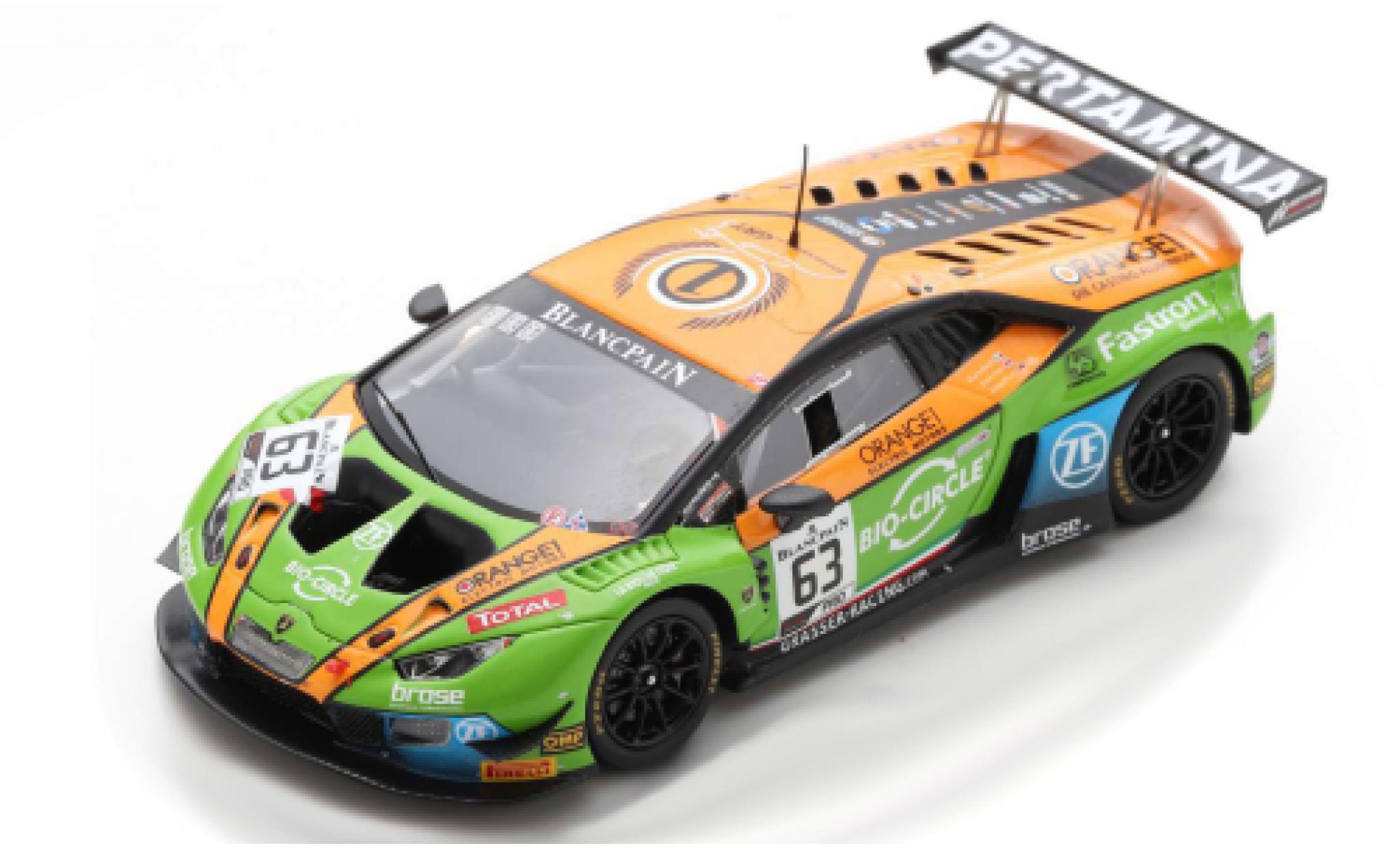 Lamborghini Huracan 1/43 Spark GT3 Evo No.63 GRT Grasser Racing Team 24h Spa 2019 M.Bortolotti/C.Engelhart/R.Ineichen modellino in miniatura