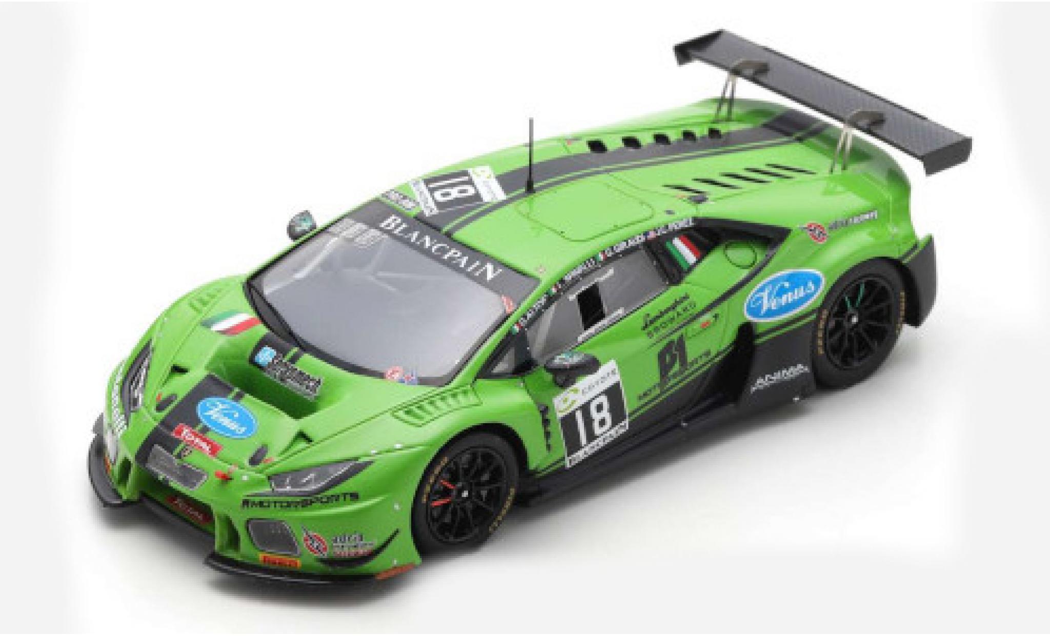 Lamborghini Huracan 1/43 Spark GT3 No.18 Antonelli Motorsport 24h Spa 2018 J.Perez/G.Giraudi/L.Spinelli/G.Altoe modellino in miniatura