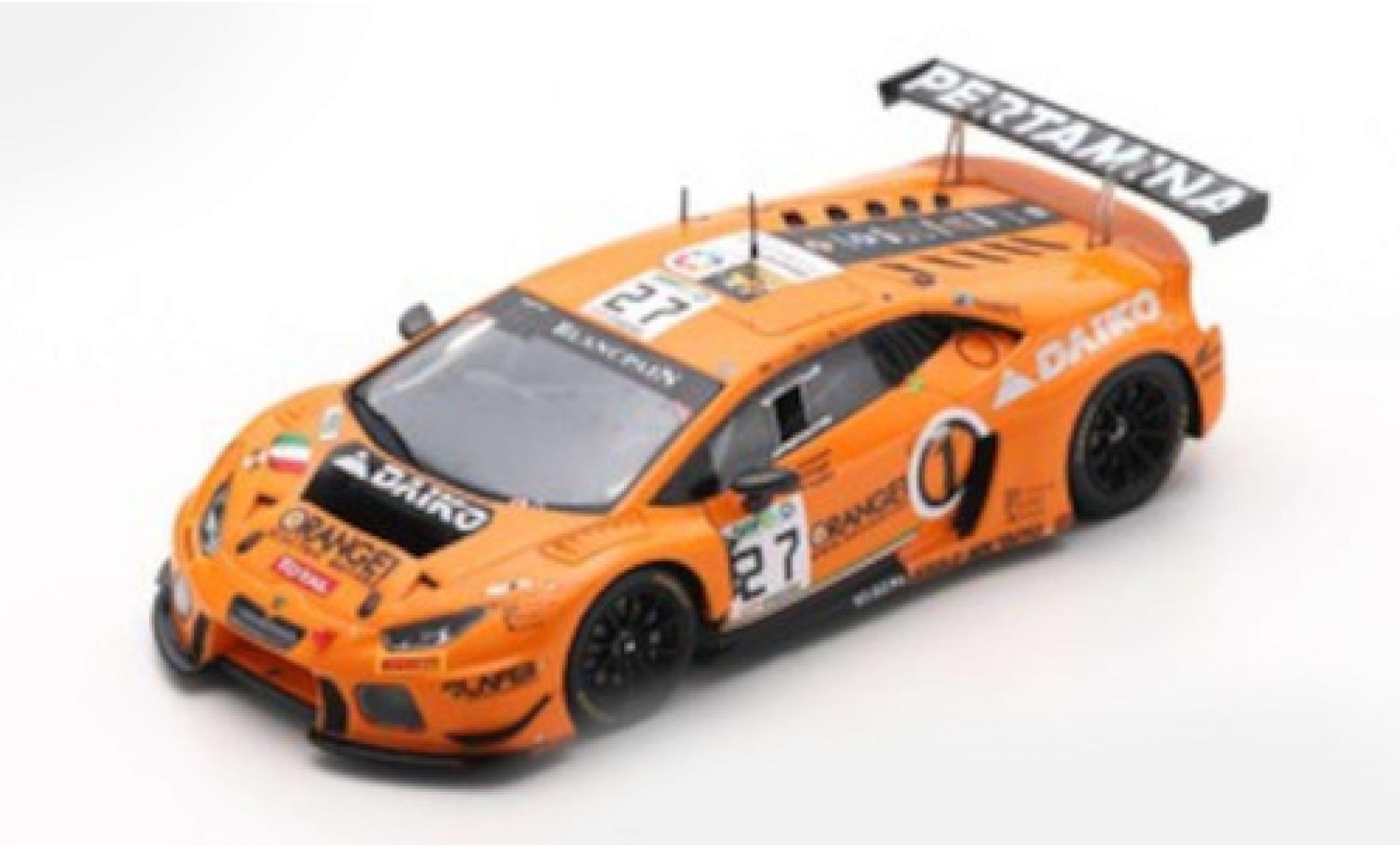 Lamborghini Huracan 1/43 Spark GT3 No.27 Orange 1 Team Lazarus 24h Spa 2017 L.Filippi/N.Pohler/F.Crestani modellino in miniatura