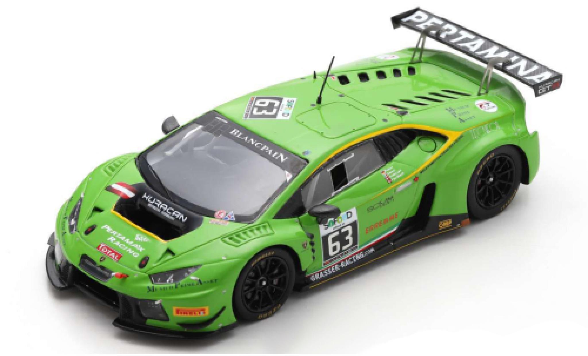 Lamborghini Huracan 1/43 Spark GT3 No.63 GRT Grasser Racing Team 24h Spa 2016 D.Alessi/N.Pohler/A.Fjordbach/D.Andersen modellino in miniatura