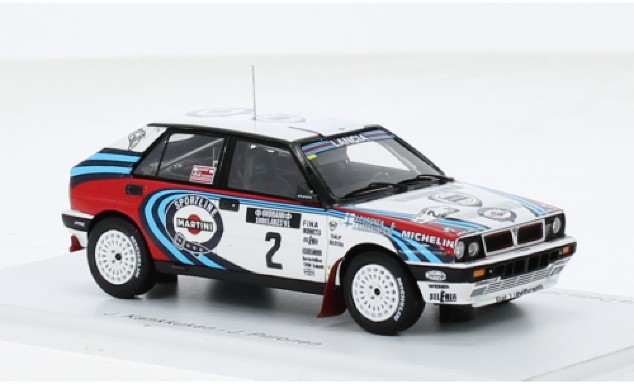 Lancia Delta 1/43 Spark HF Integrale 16V No.2 Martini Rallye WM 1000 Lakes Rallye 1991 1:43 modellino in miniatura