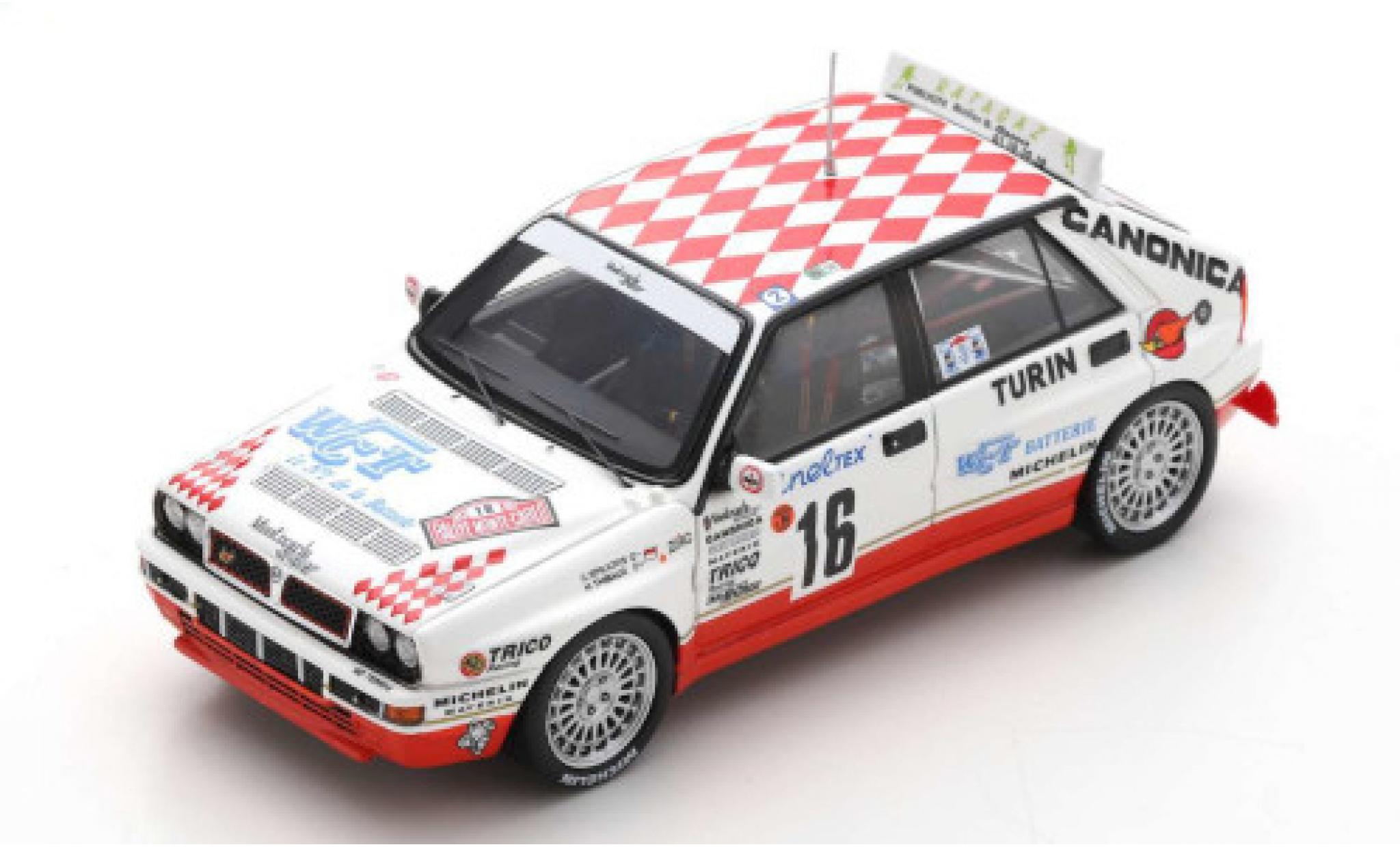 Lancia Delta 1/43 Spark HF Integrale EVO Gr.N No.16 Rallye WM Rallye Monte Carlo 1993 C.Spiliotis/H.Thibaud modellino in miniatura