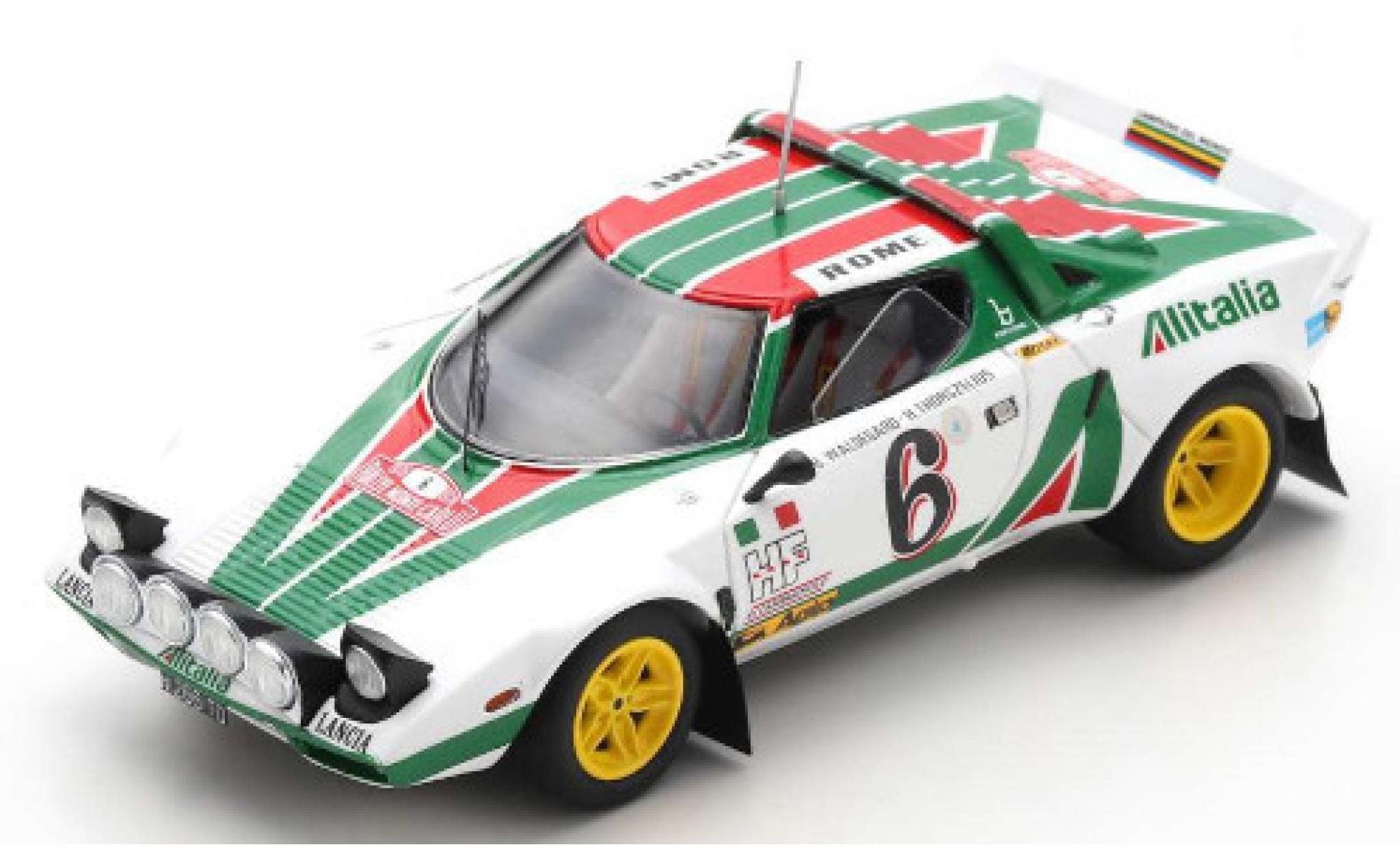 Lancia Stratos 1/43 Spark HF No.6 Alitalia Rallye WM Rallye Monte Carlo 1976 B.Waldegard/H.Thorszelius modellino in miniatura