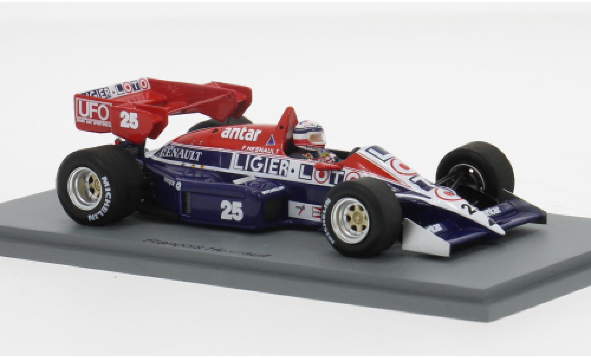 Ligier JS2 Spark 3 GP Großbritannien 1984 #25 1:43 modellino in miniatura