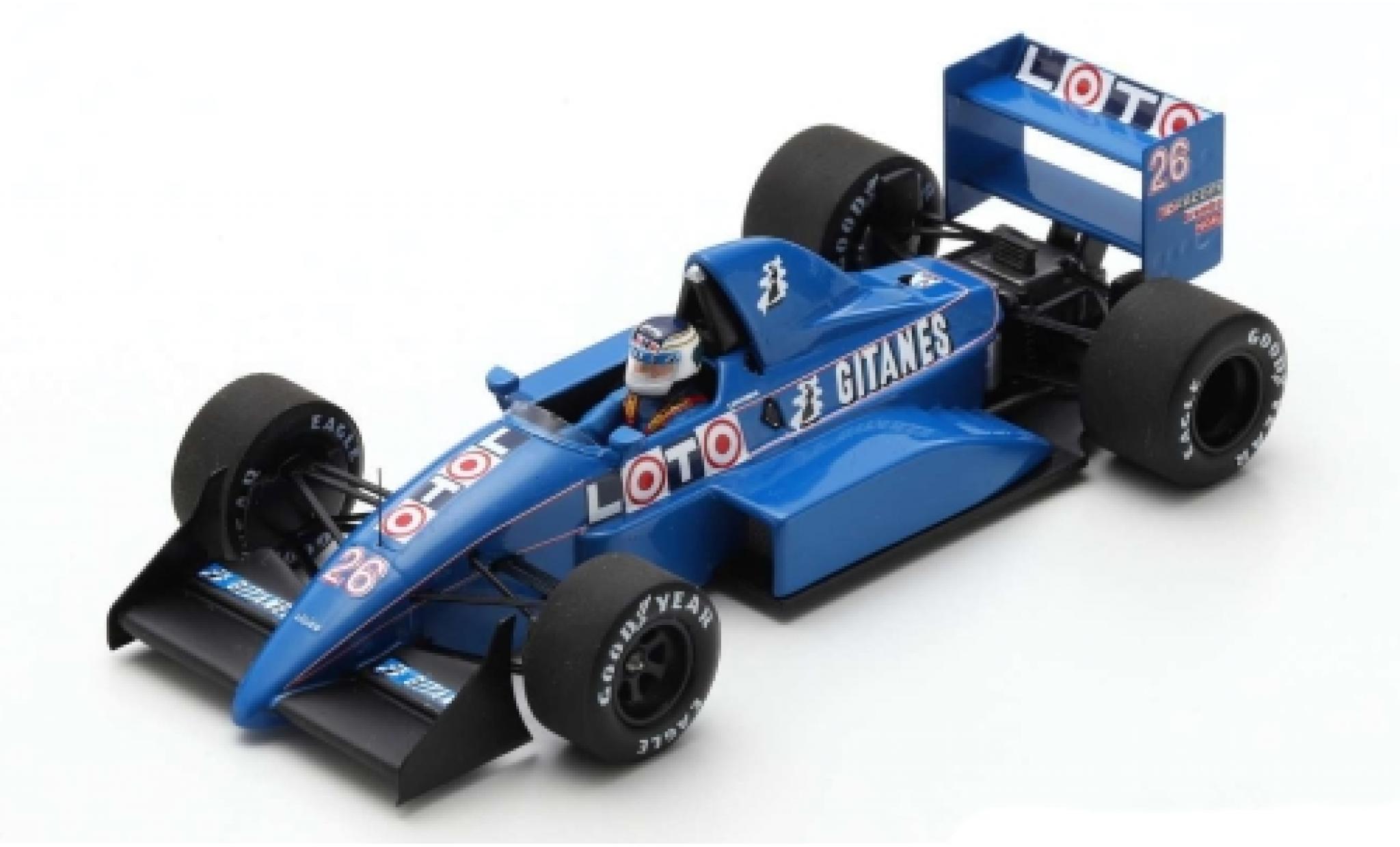 Ligier JS3 1/43 Spark 1 No.26 Gitanes Formel 1 GP Italien 1988 v�hicule de test S.Johansson modellino in miniatura