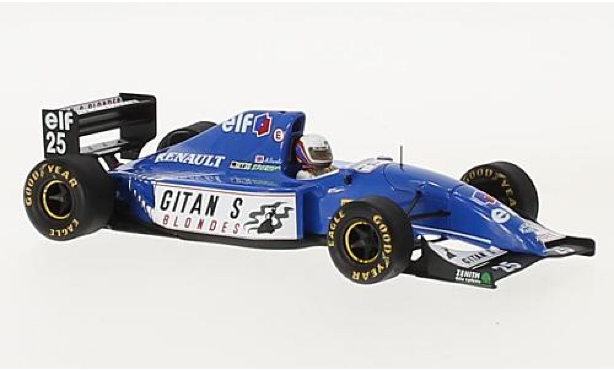 Ligier JS3 1/43 Spark 9 No.25 Gitanes Formel 1 GP South Afrika 1993 avec Decals M.Blundell modellino in miniatura