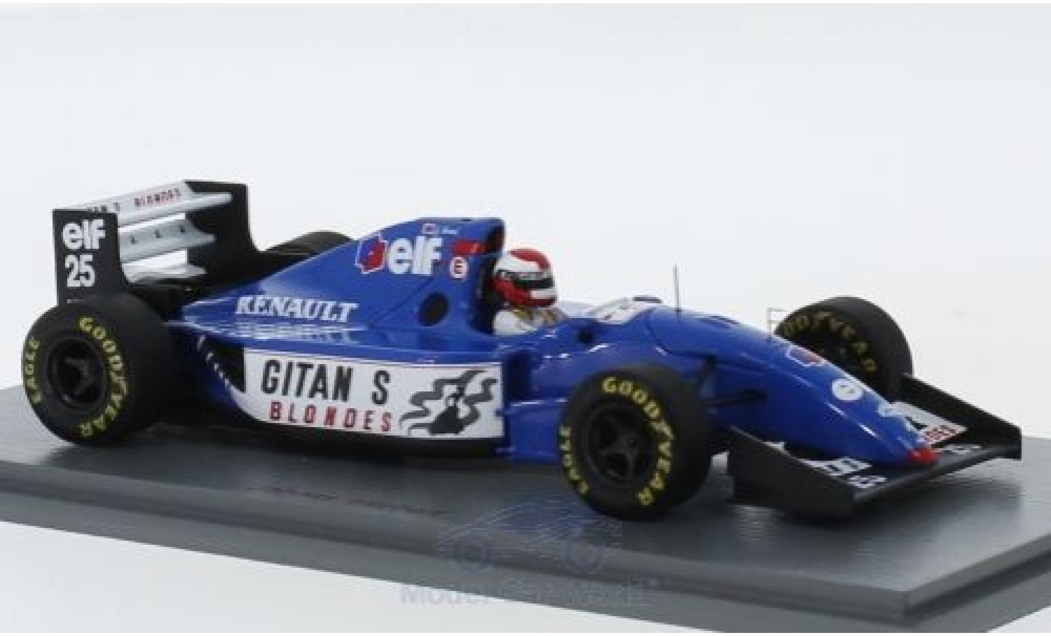 Ligier JS3 1/43 Spark 9B No.25 Gitanes Formel 1 GP Europa 1994 mit Decals J.Herbert modellino in miniatura