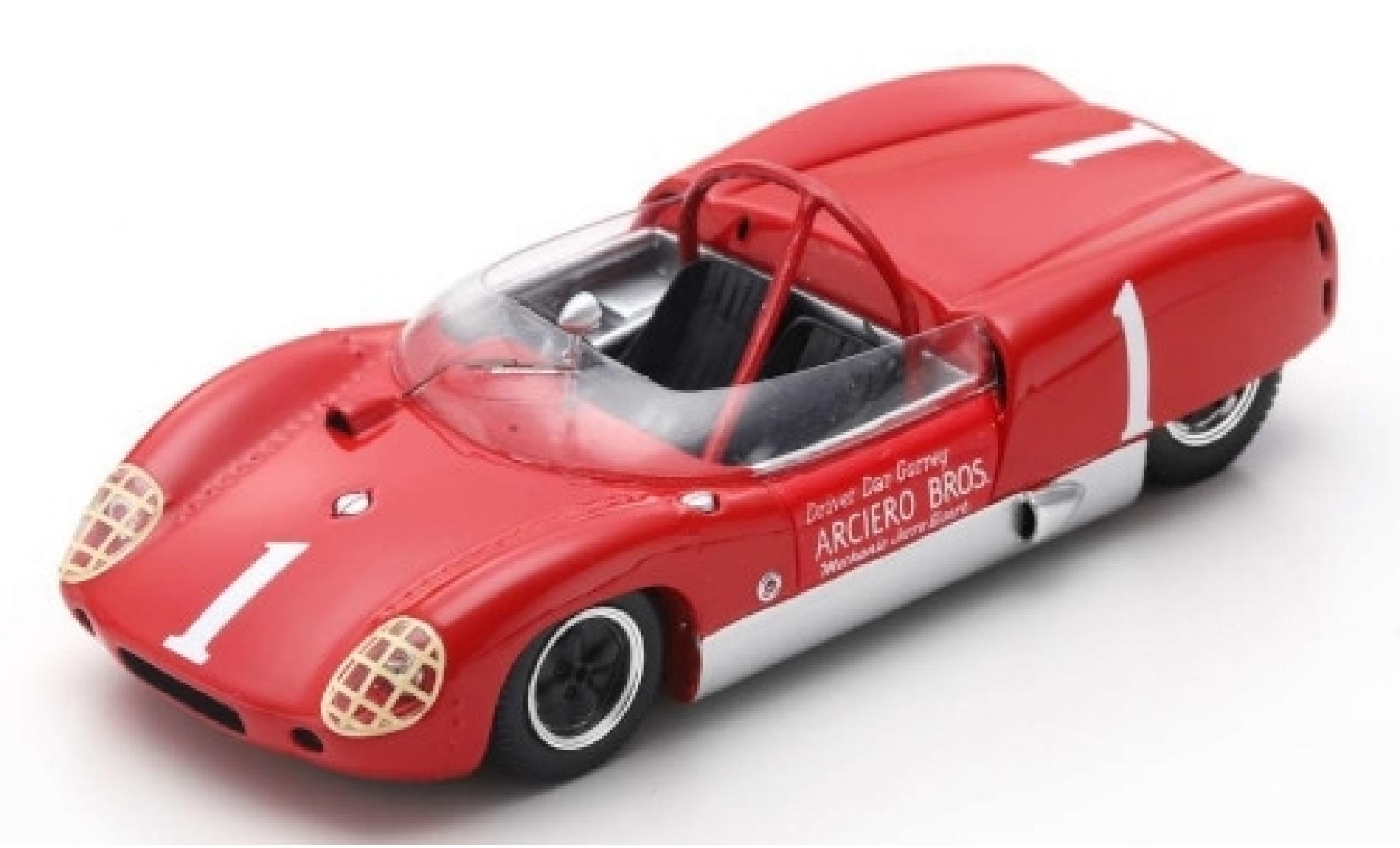 Lotus 19 1/43 Spark RHD No.1 Arciero Bros. Nassau Trophy 61 D.Gurney modellino in miniatura